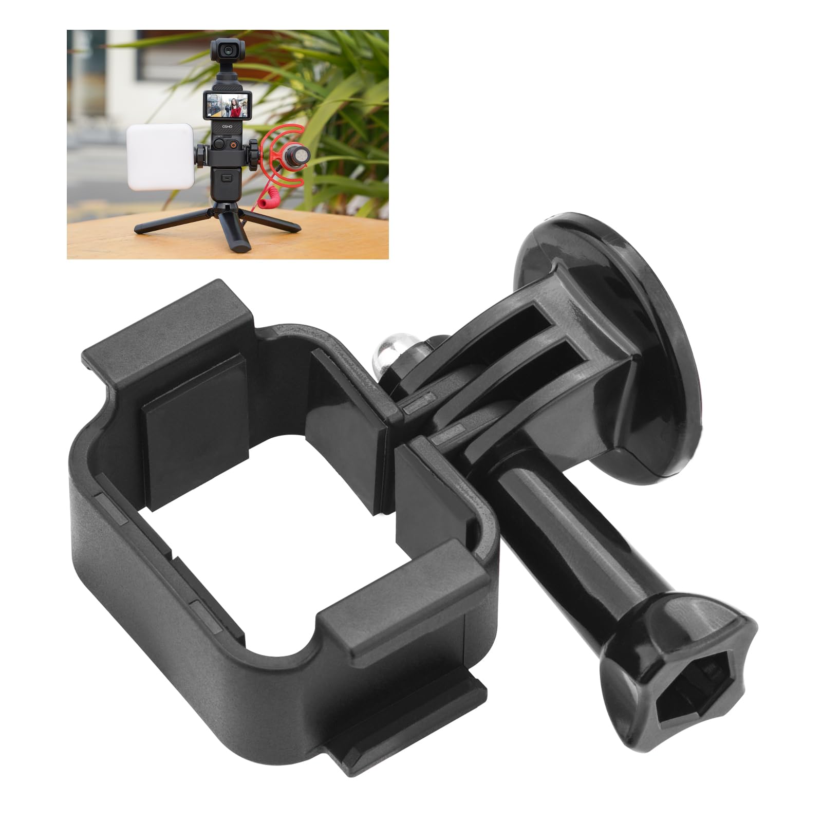 Brdrc Pocket 3 Extension Adapter, Dual Cold Shoe Mount Camera Extender Frame For Dji Osmo Pocket 3 Creator Combo Handle Accessor