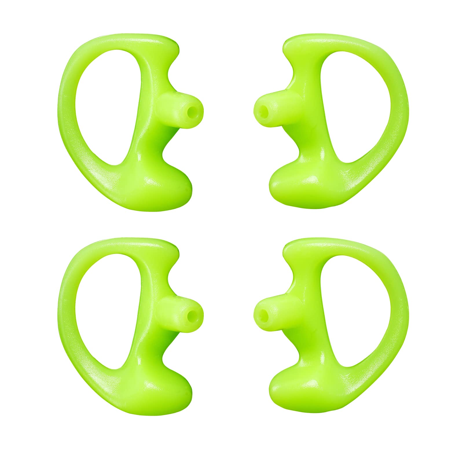 Yolipar Replacement Soft Silicone Eardud Earmold For Walkie Talkie Audio Kit Air Acoustic Tube Earpiece Headset (Green, Large(2