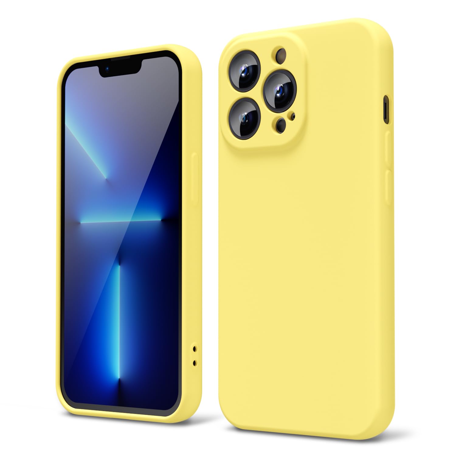 Oakxco Designed For Iphone 13 Pro Phone Case Liquid Silicone Bumper Grip, Cute Thin Slim Soft Rubber Tpu Plain Smooth Gel Cover