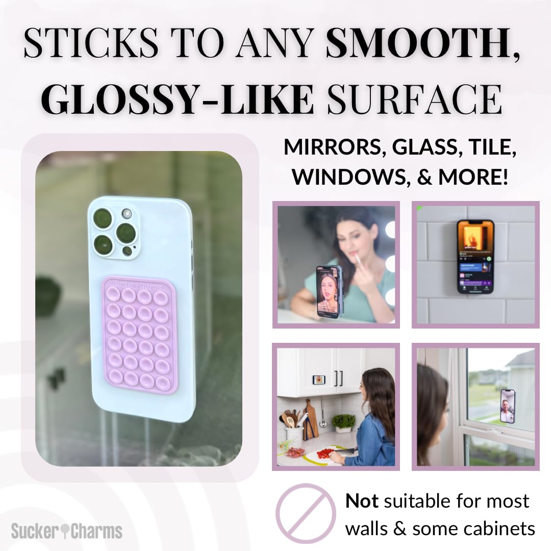 2.0 Removable And Reusable Adhesive, Silicone Suction Phone Mount, Iphone And Android Phone Accessory, Hands-Free Mirror Phone H