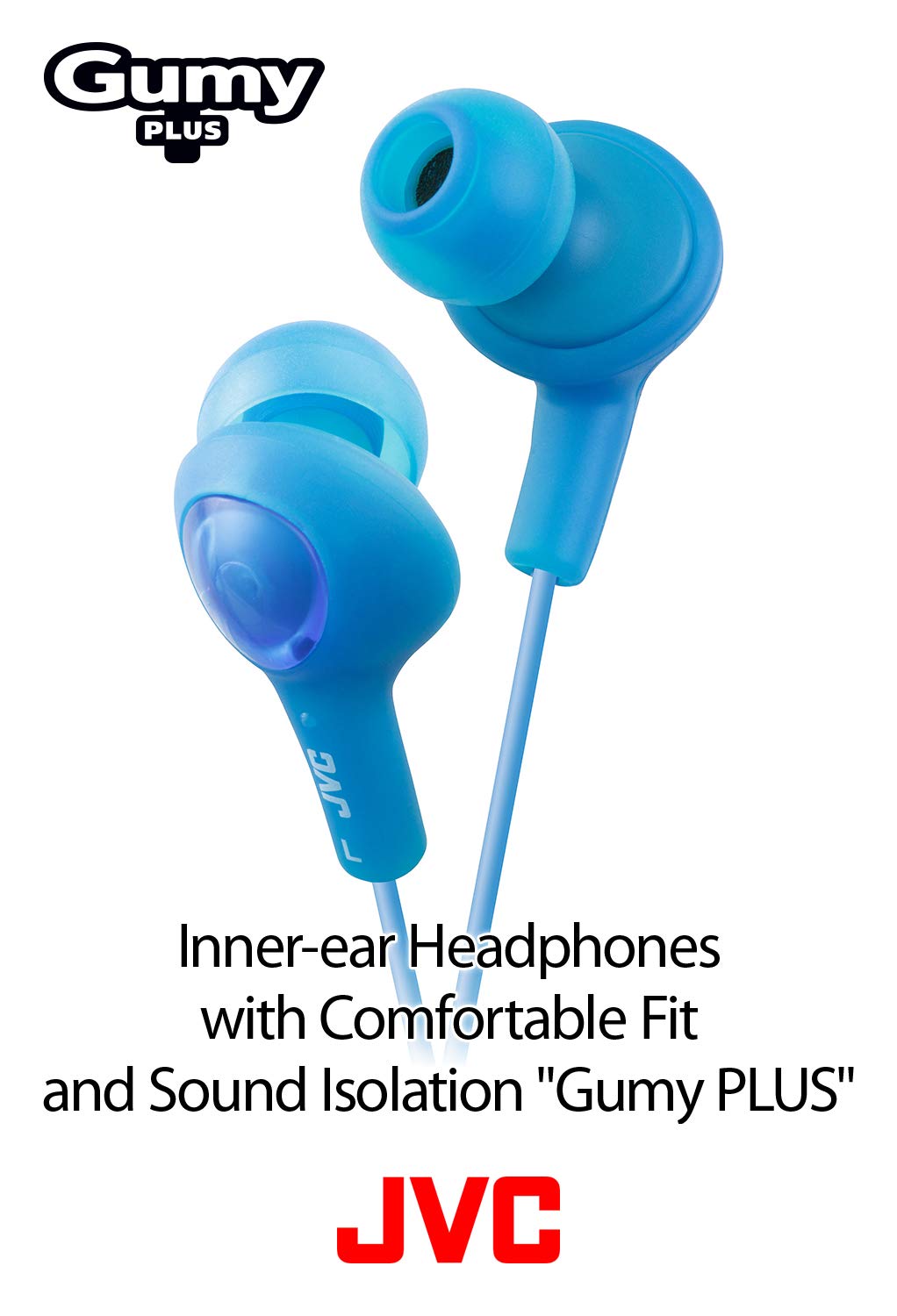 JVC HAFX5A Gumy Plus Inner Ear Headphones (Blue)