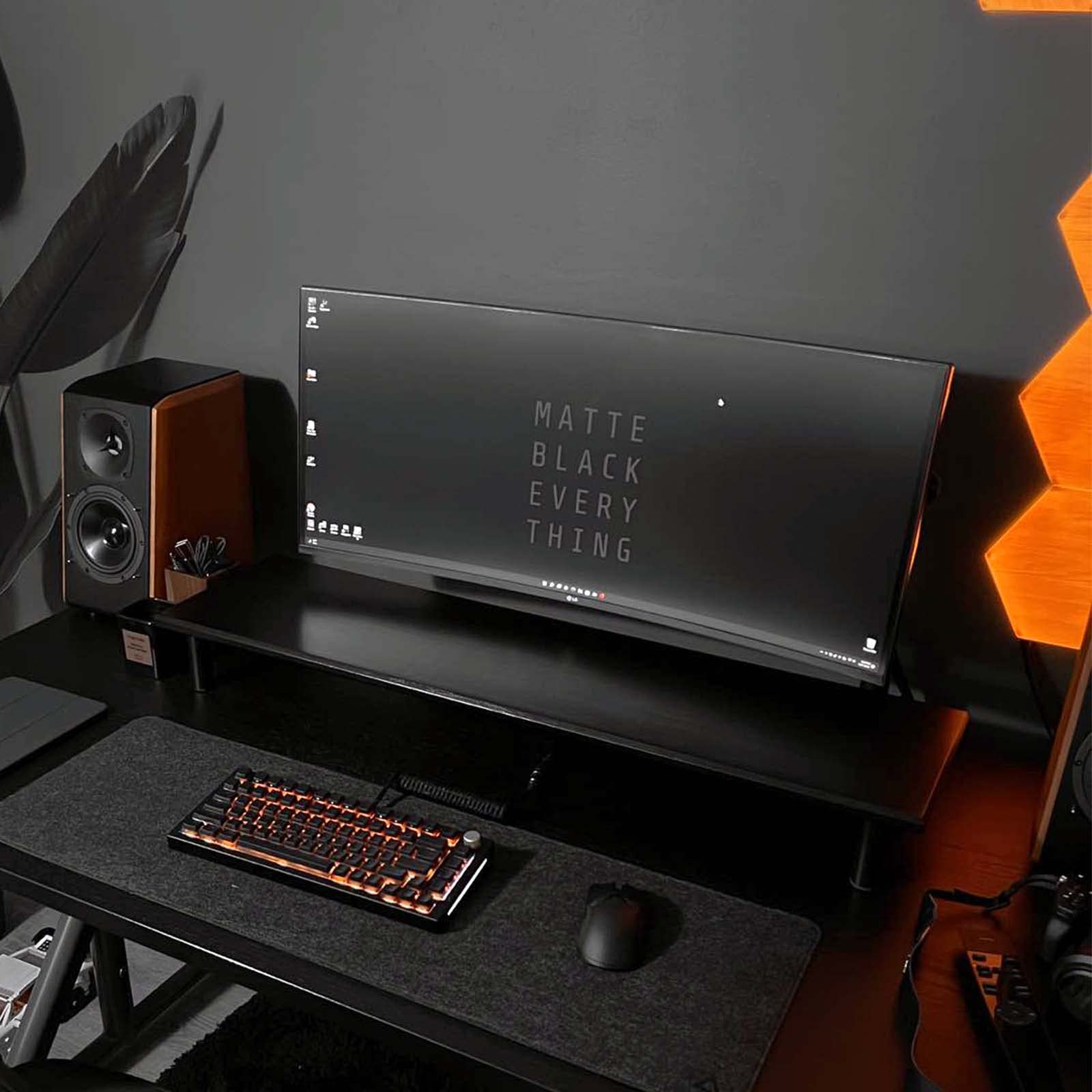 Rocdeer Bamboo Dual Monitor Stand Riser With 2 Heights Available, Black Desk Monitor Riser For 2 Monitors Supports For Monitor,