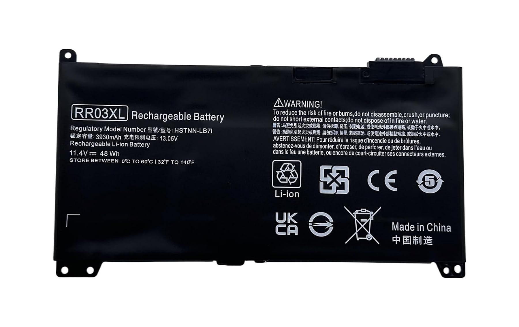 Hcsk Rr03Xl Laptop Battery Compatable With Hp Probook 430 440 450 455 470 G4, 440 450 470 G5, Mt20 Series Hstnn Pb6W Hstnn Lb7I