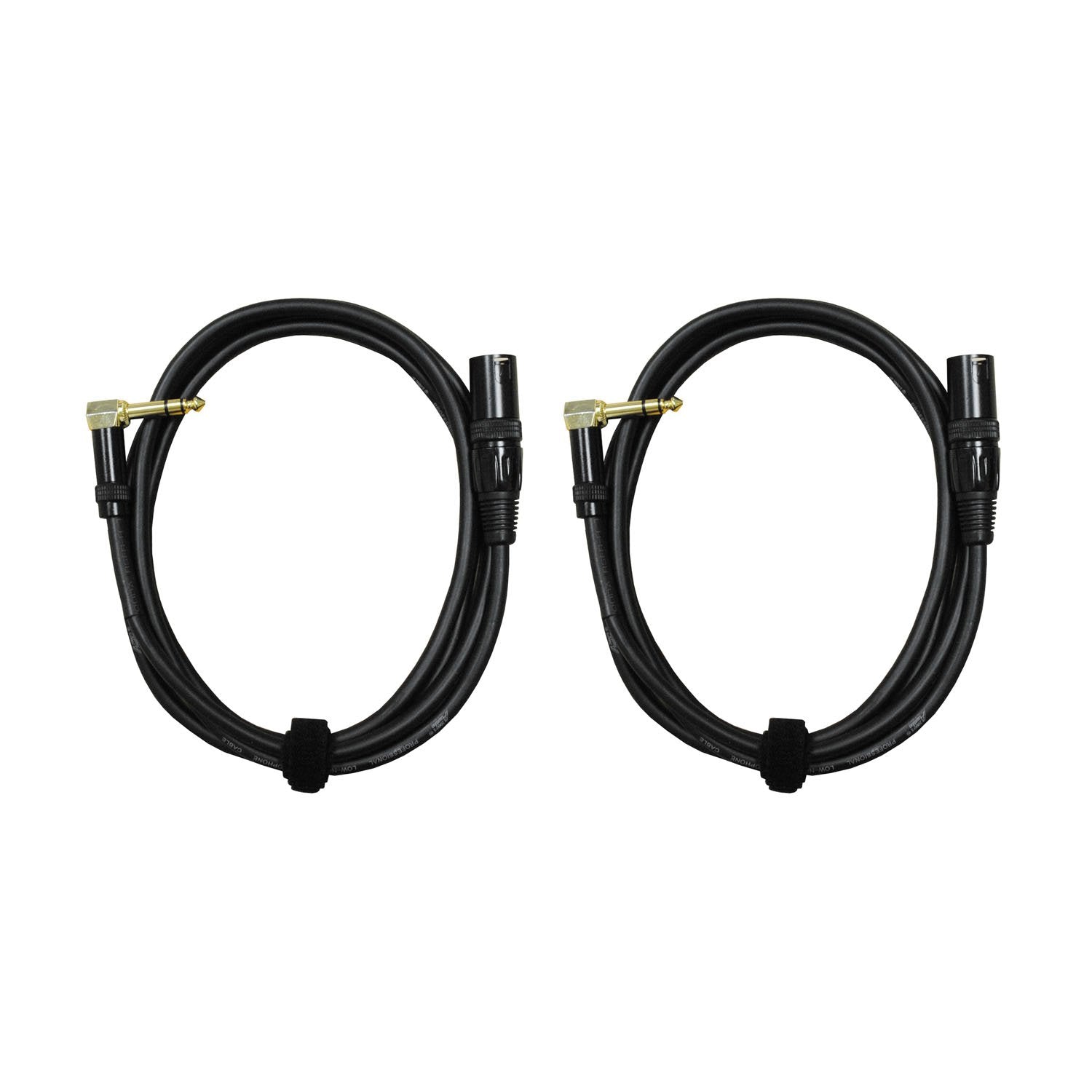 Audio 2000S E14106P2 1/4'' Trs Right Angle To Xlr Male 6 Ft Audio Cable (2 Pack)