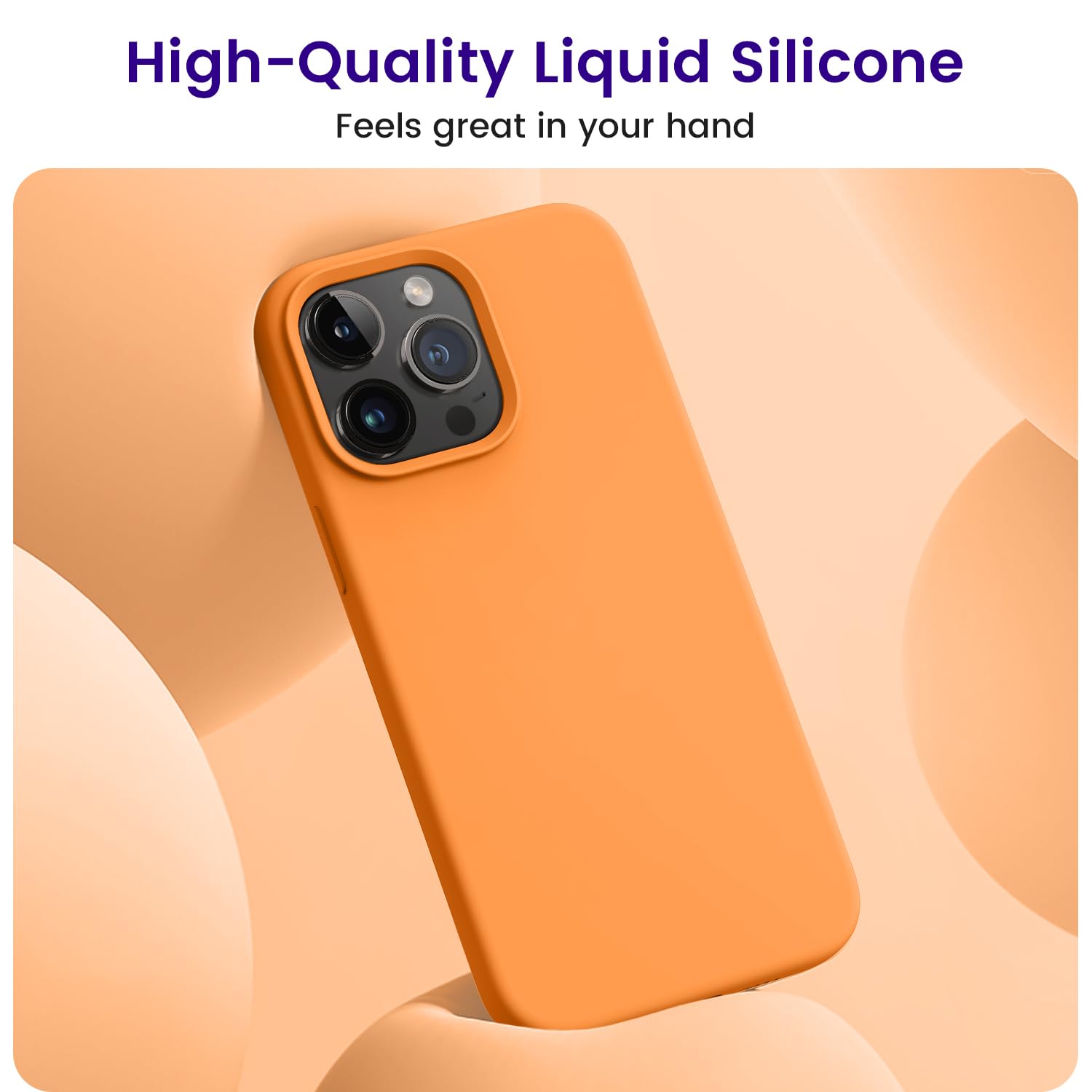 Otofly Designed For Iphone 14 Pro Case, Silicone Shockproof Slim Thin Phone Case For Iphone 14 Pro 6.1 Inch (Orange)