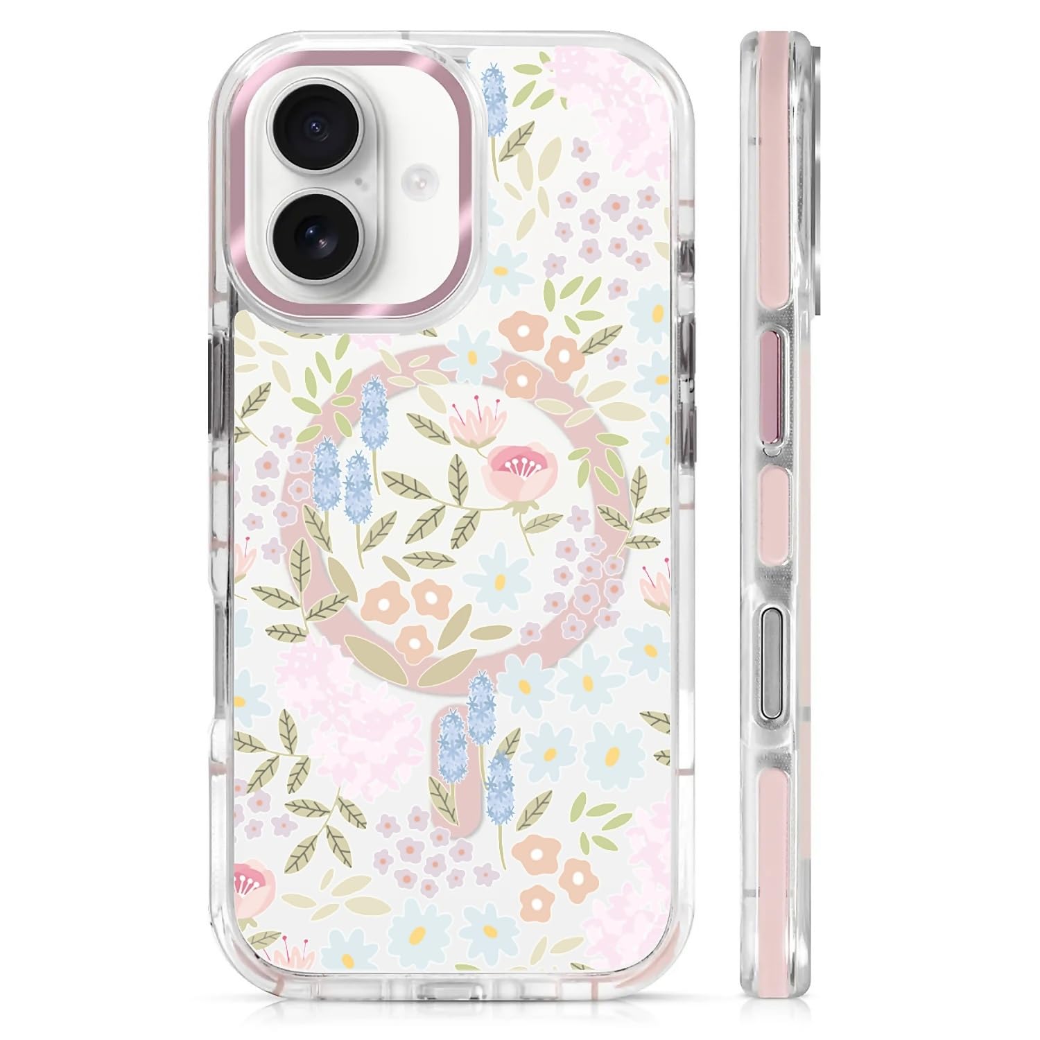 casesok for iPhone 17 Case Compatible with Magsafe,Clear Aesthetic Design Cute for Girls Women,AntiDrop Protective Hard Phone C