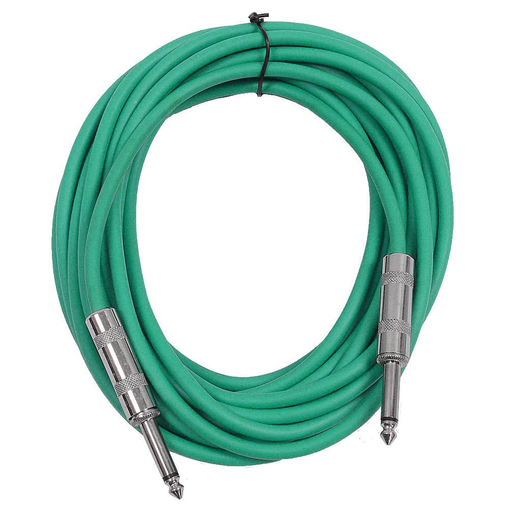 Seismic Audio - Sastsx-25 (6 Pack) - 25 Foot Ts 1/4'' Guitar, Instrument, Or Patch Cables Green