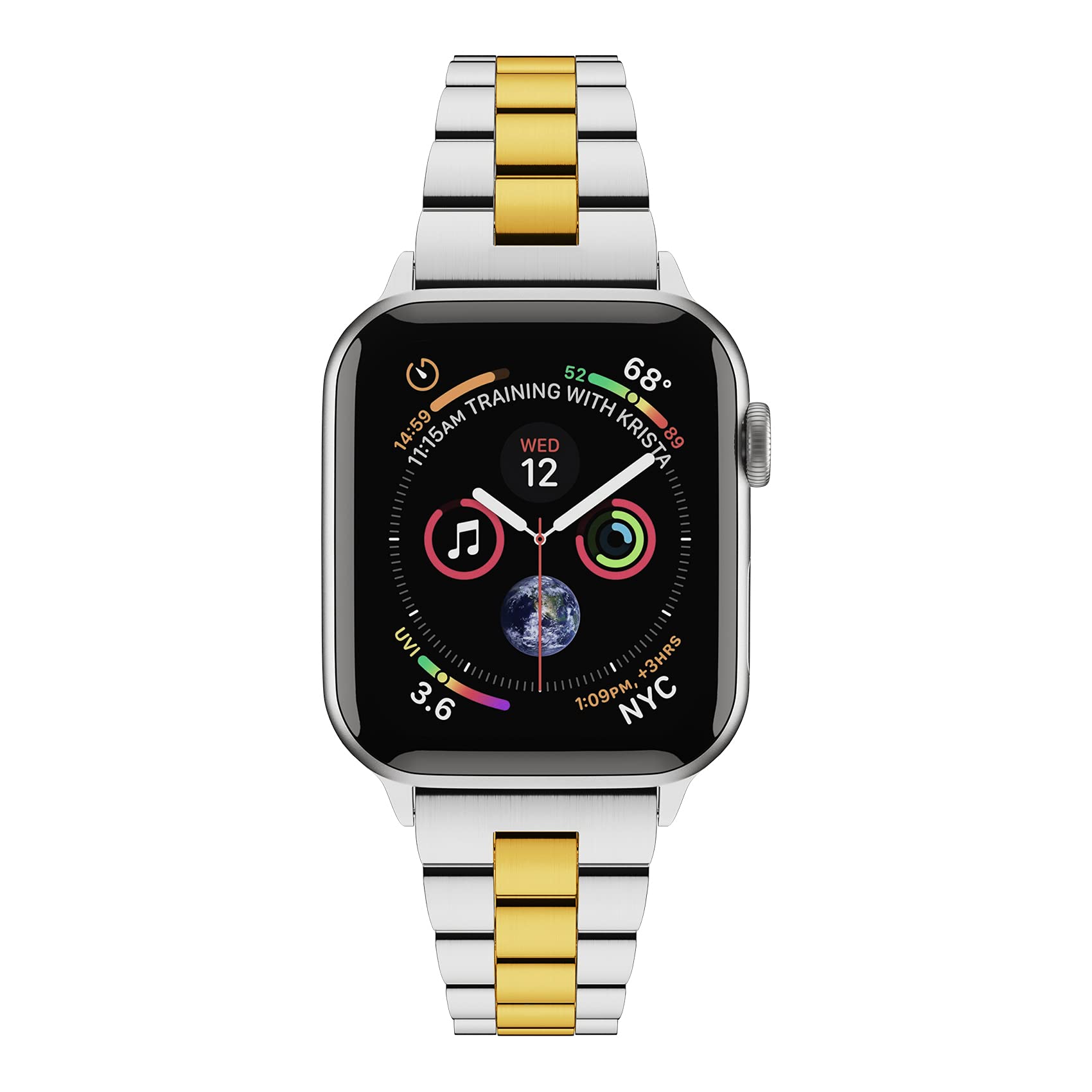 Fitlink Elegant Stainless Steel Apple Watch Band For Apple Watch 42Mm 44Mm 45Mm 49Mm, Iwatch Band For Iwatch Series 9 Apple Watc