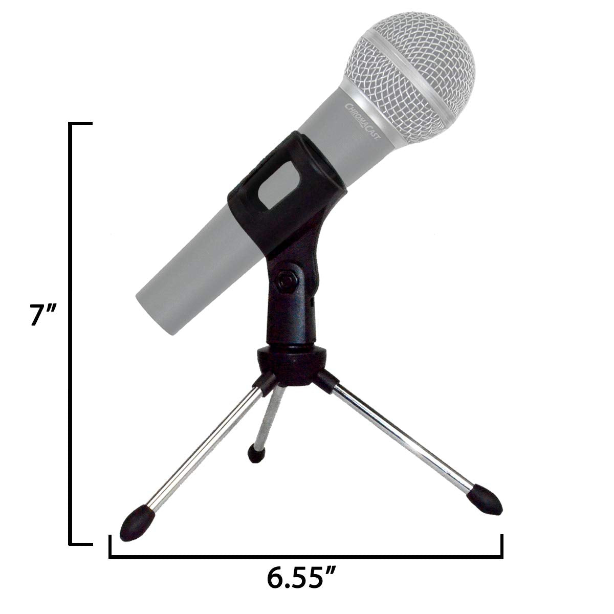 Chromacast Super Lightweight Collapsible Desktop Microphone Tripod Stand With Mic Clip, Desk Cc Tdmic