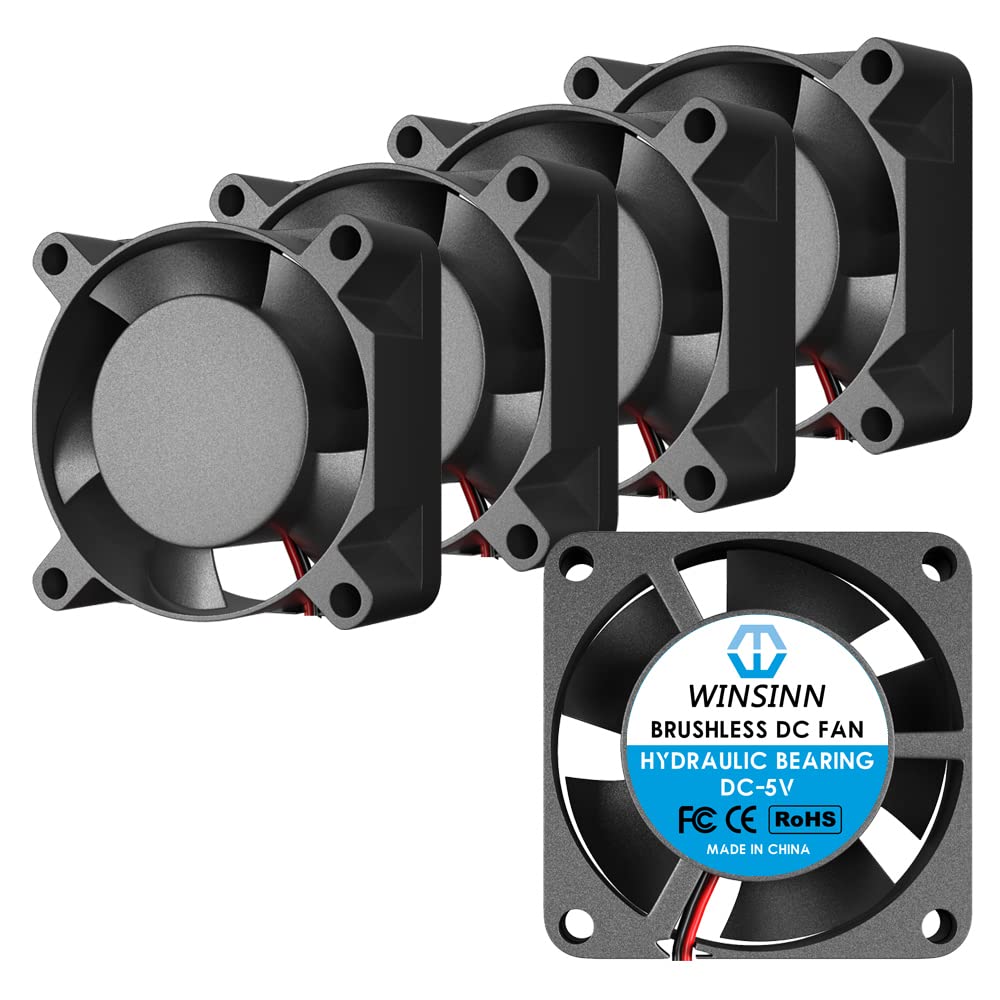 WINSINN DC 25mm Fan 5V 2510 Hydraulic Bearing Brushless Cooling 25mmx10mm 2PIN (Pack of 5Pcs)