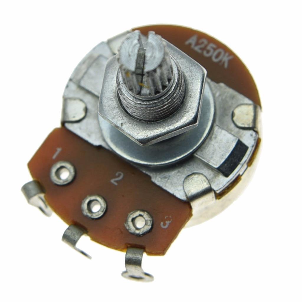 Dopro 5Pcs Audio Guitar Pots Tone 250K Electric Guitar Large Pots 24Mm Base With Long Split Shaft Guitar Potentiometer A250K