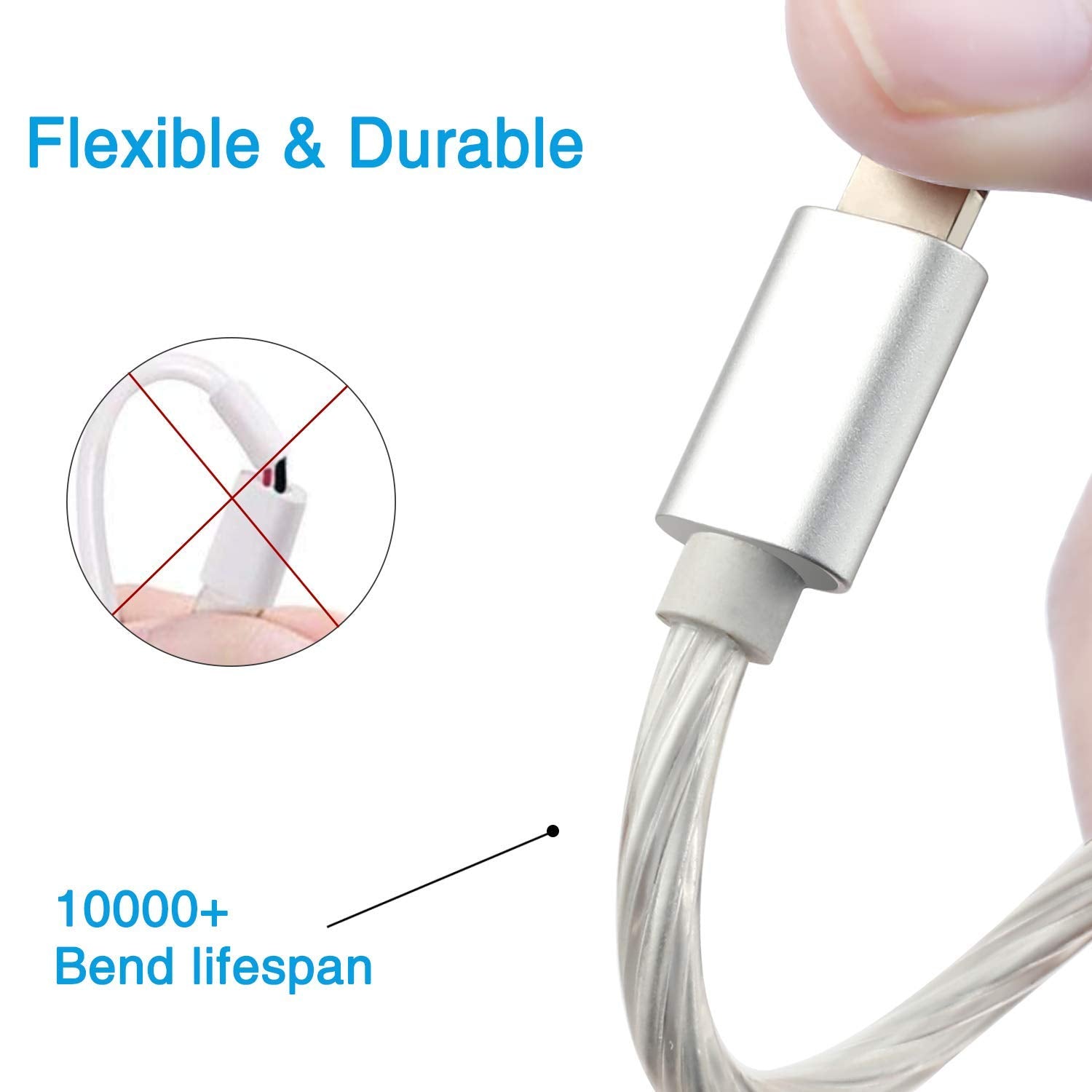 Iphone Charger Cord, 10Ft Lighting Cables 2 Packs, Light Up Usb Charging Cord For Iphone 14/13/12/11/11 Pro/11 Pro Max/X/8/8 Plu