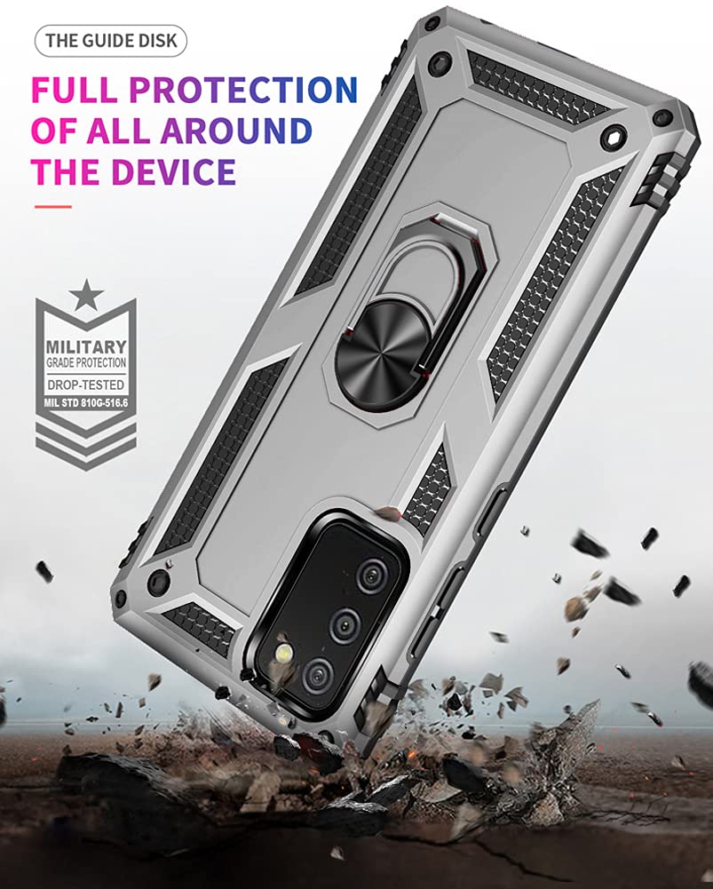 Sktgslamy For Samsung Galaxy A02S Phone Case,With Screen Protector,[Military Grade] 16Ft. Drop Tested Cover With Magnetic Kickst