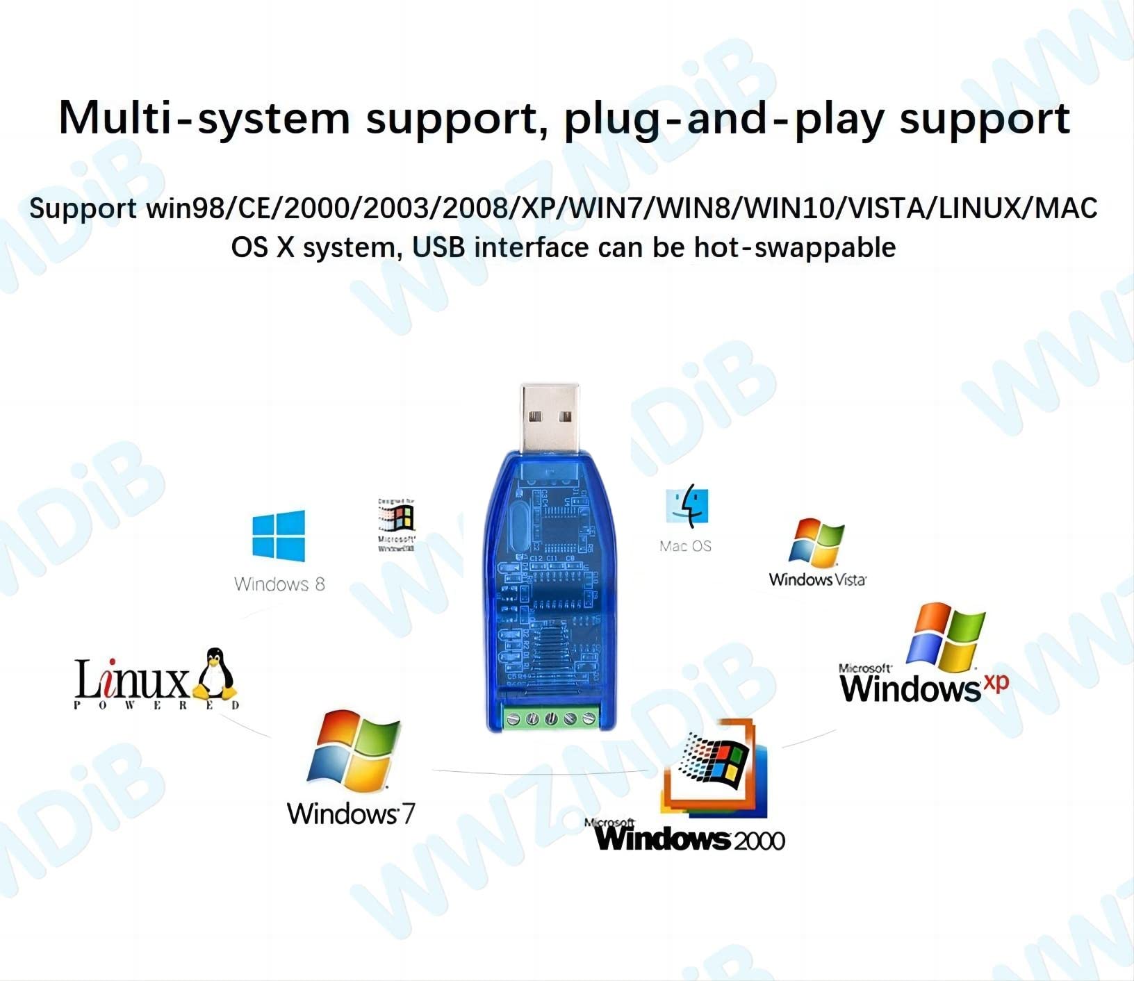 Wwzmdib Usb To Rs485 Rs232 Converter The Product Can Support Usb To Rs232 And Usb To Rs485, But The Two Functions Cannot Be Used