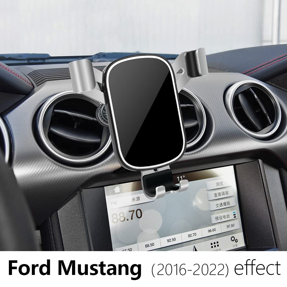Lunqin Car Phone Holder For 2016 2023 Ford Mustang Auto Accessories Navigation Bracket Interior Decoration Mobile Cell Phone Mou