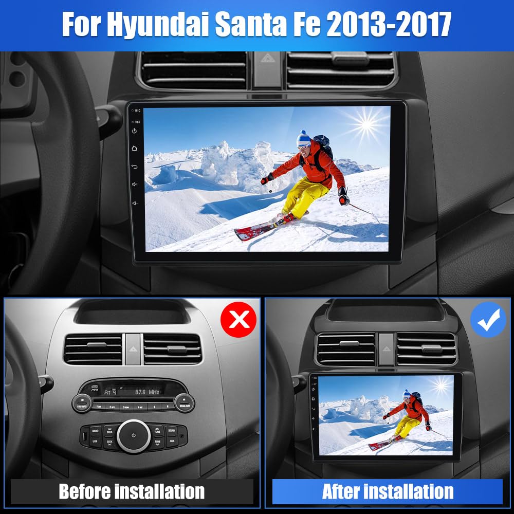 Car Radio Stereo For Chevy Spark 2013 2014 2015 With Wireless Android Auto Carplay 2G+32G 9 Inch Android 12 Touch Screen With Sw