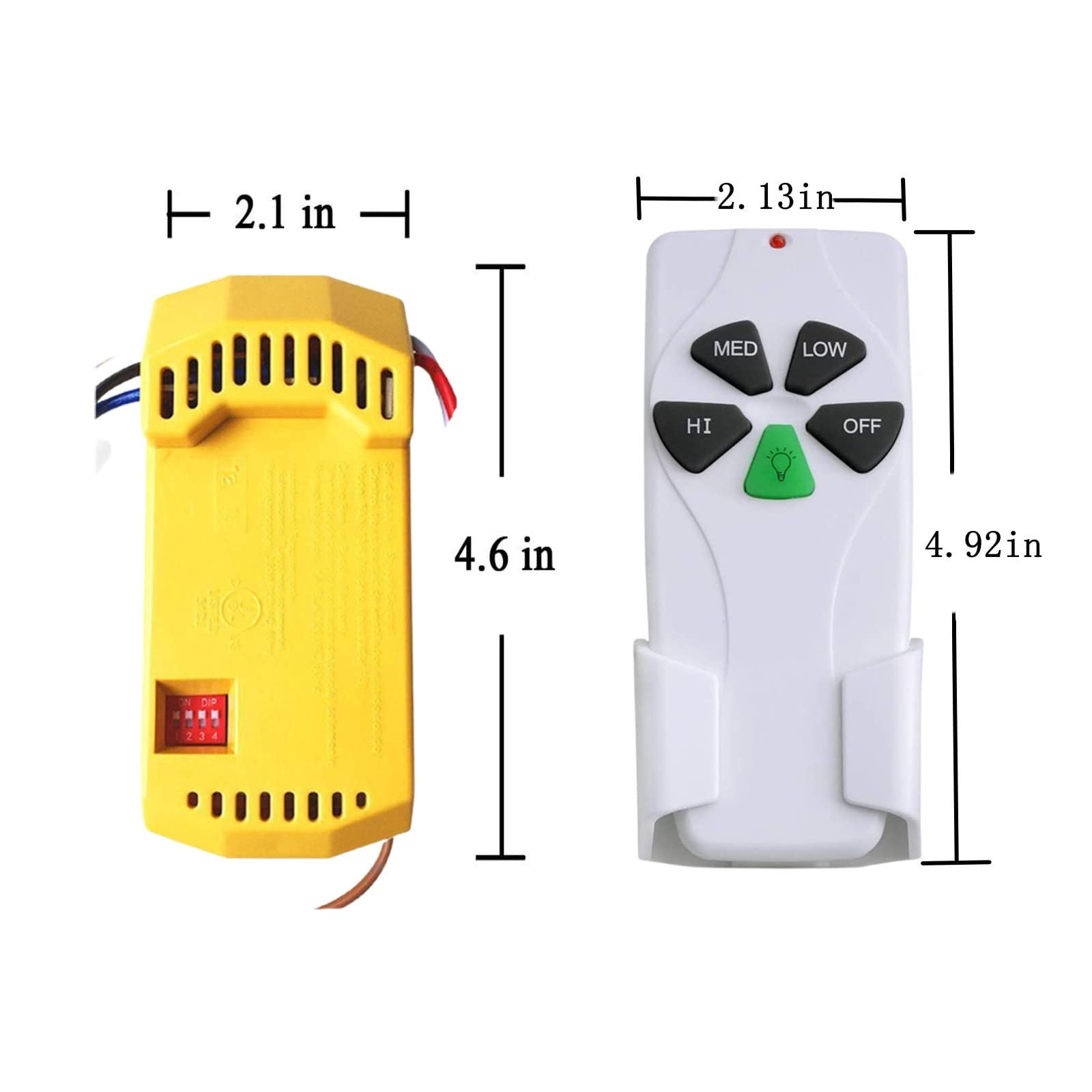 Universal Ceiling Fan Remote Control Kit With Dimmer For 3 Speed Ac Ceiling Fan Replacement For Hampton Bay Hunter Kujce9103 Fan