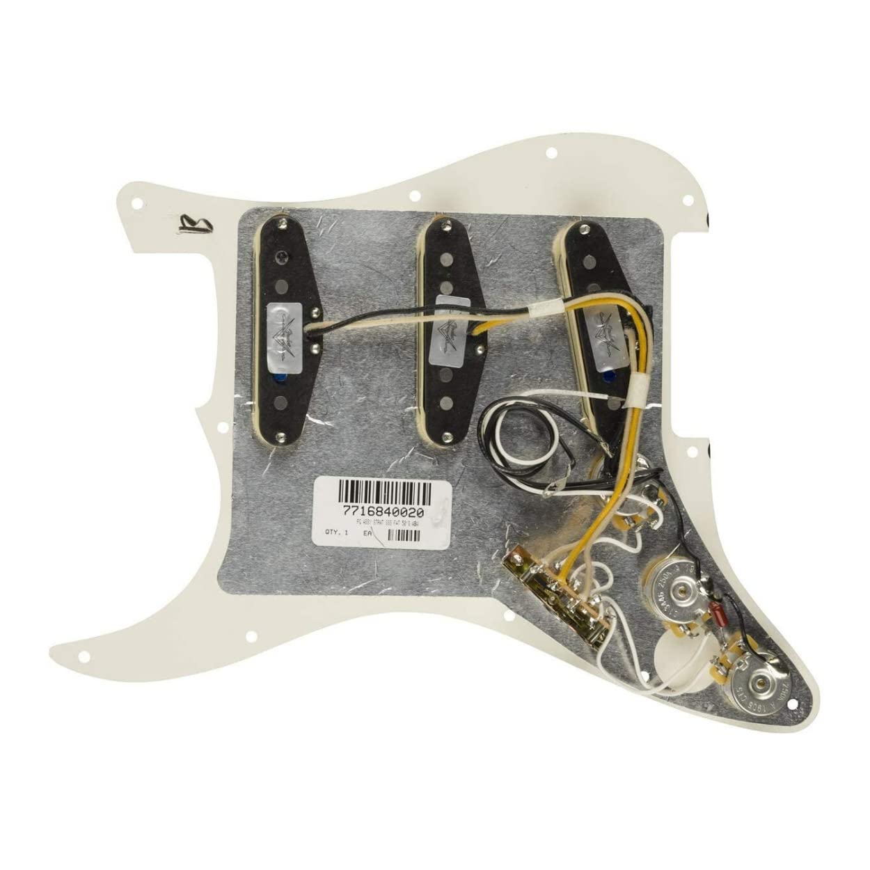 Fender Fat 50S Prewired Stratocaster Pickguard - 3-Ply White