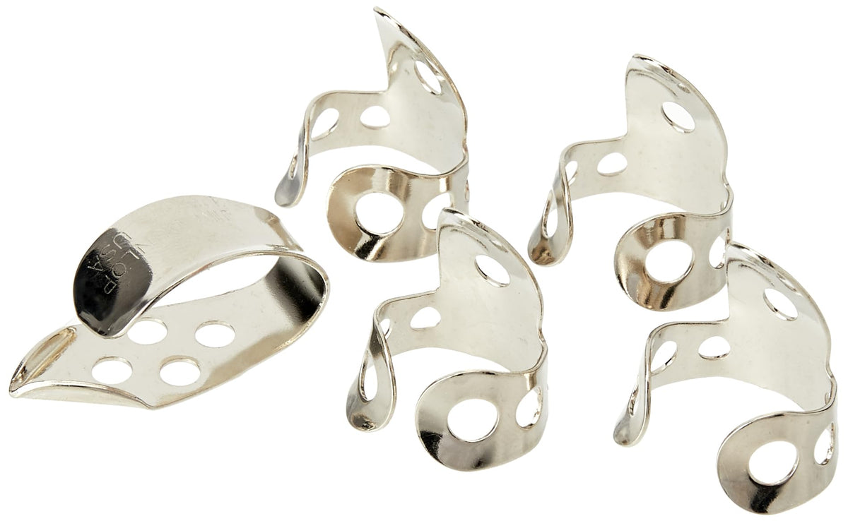 Jim Dunlop 33P.025 Nickel Silver Finger & Thumbpicks, .025', 5/Player'S Pack