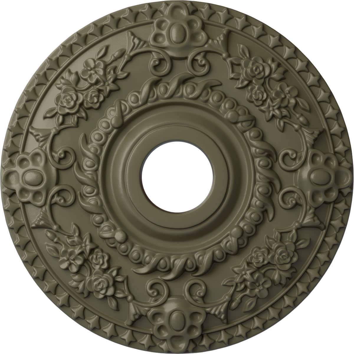 Ekena Millwork CM18ROSSF Rose Ceiling Medallion, Spartan Stone