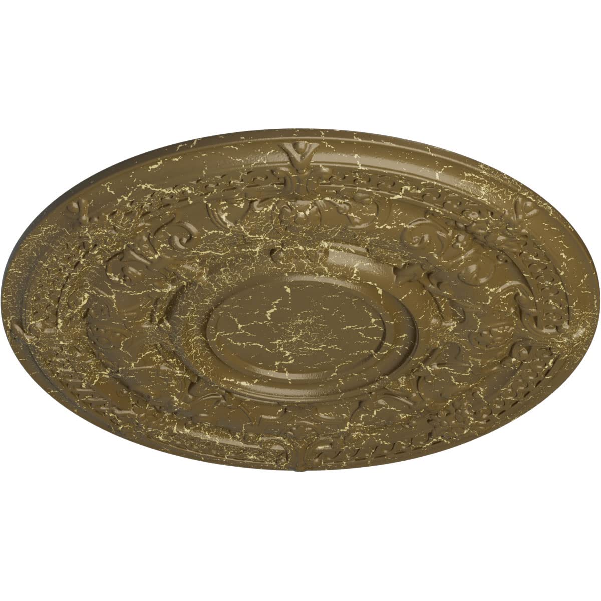 Ekena Millwork Cm33Dammc Dauphine Ceiling Medallion, 33 7/8''Od X 1 3/8''P (Fits Canopies Up To 13 1/4''), Hand Painted Mississi