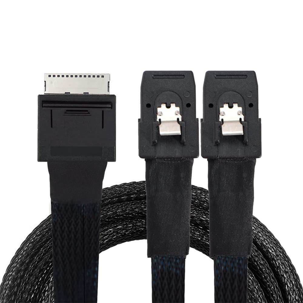Cablecc 50Cm Oculink Pcie Pci Express Sff 8611 8X 8 Lane To Dual Sff 8087 4X Ssd Data Active Cable