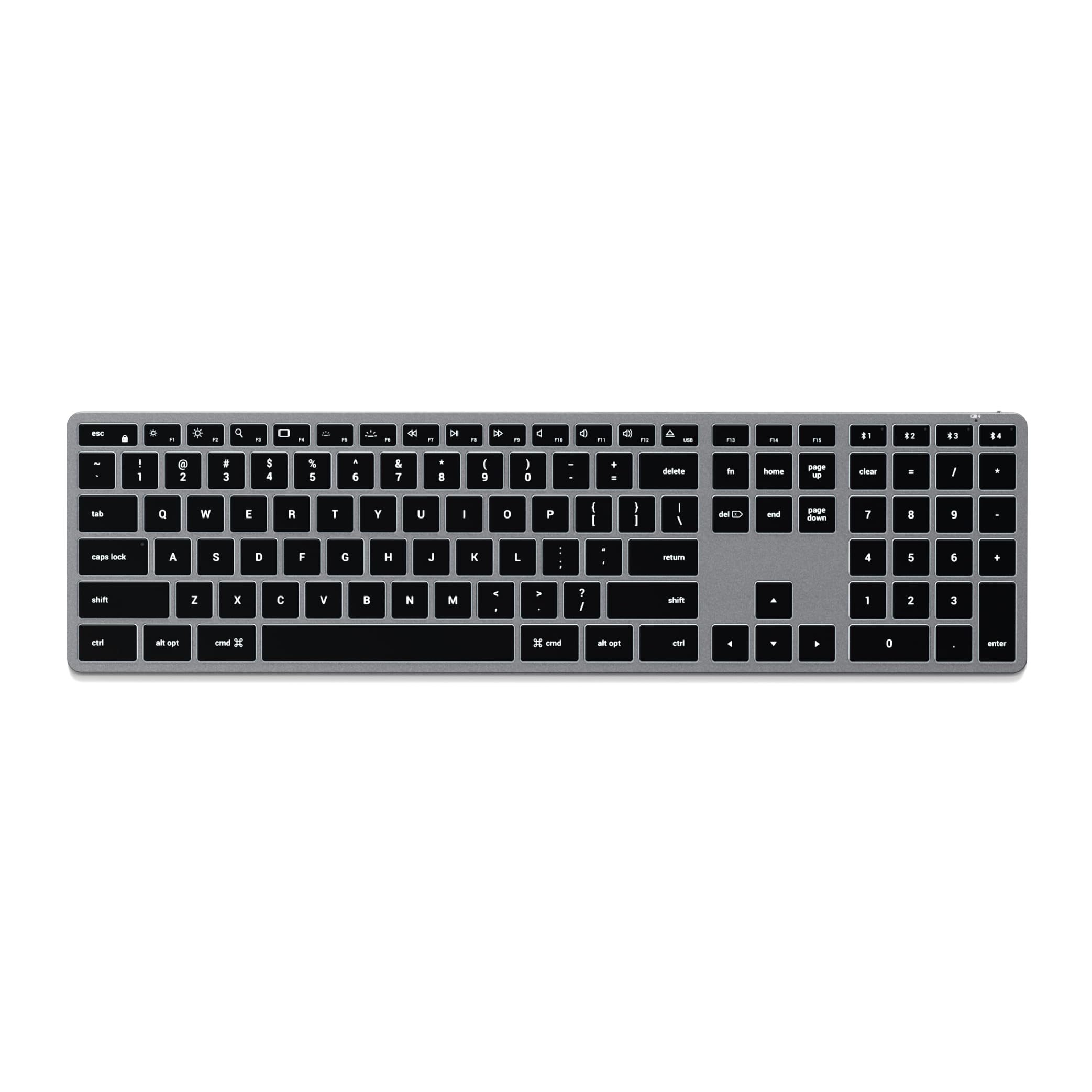 Satechi Slim X3 Bluetooth Backlit Keyboard, MultiDevice Sync, Space Gray