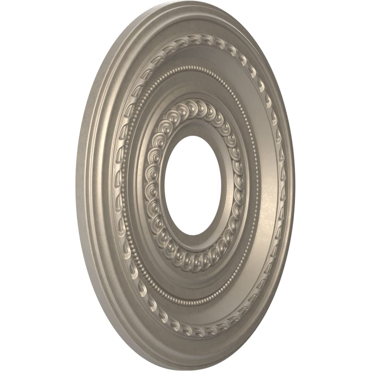 Ekena Millwork Cmp13Cocsv Cole Thermoformed Pvc Ceiling Medallion (Fits Canopies Up To 4 1/4), 13Od X 3 1/2Id X 3/4P, Metallic S