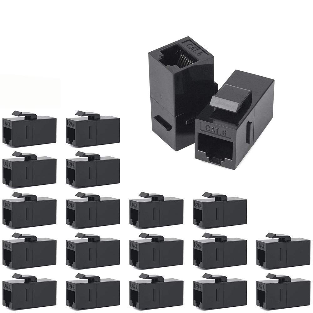 Bienque Rj45 Coupler, Rj45 Keystone Jack, Keystone Cat6 Coupler Female To Female (20Pack, Cat6/Cat5/Cat5E Ethernet Coupler Extender)�