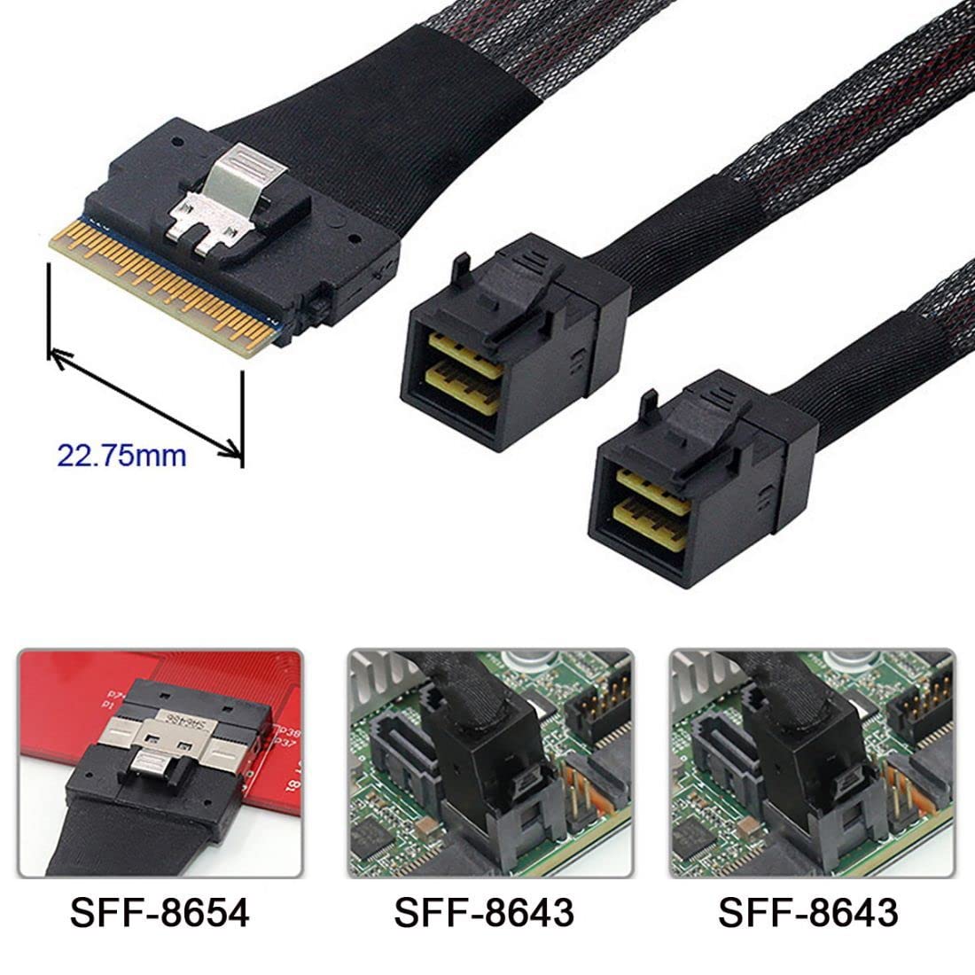 Chenyang Sff 8654 8I 74Pin Pci E Ultraport Slimline Sas Slim 4.0 To Dual Sff 8643 4I Mini Sas Hd Cable Pci Express