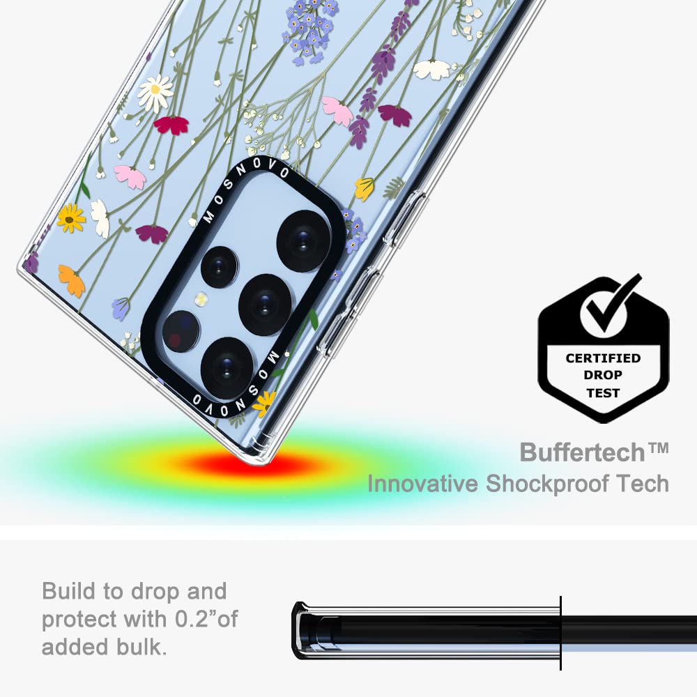 Mosnovo Case For Samsung Galaxy S22 Ultra, [Buffertech 6.6Ft Military Grade Drop Protection] [Anti Peel Off Tech] Clear Tpu Bump