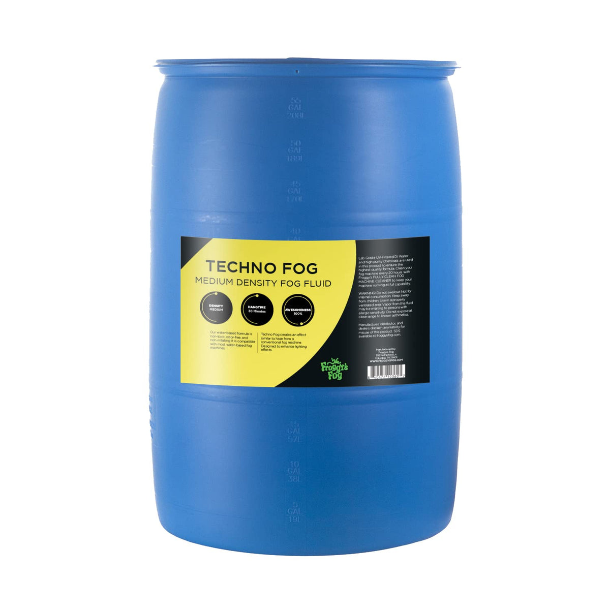 Froggys Fog - Techno Fog - Dj Party Club & Mix - Premium Quality Fog Juice - 55 Gallon Drum - Fog Fluid For Event Lighting, Part