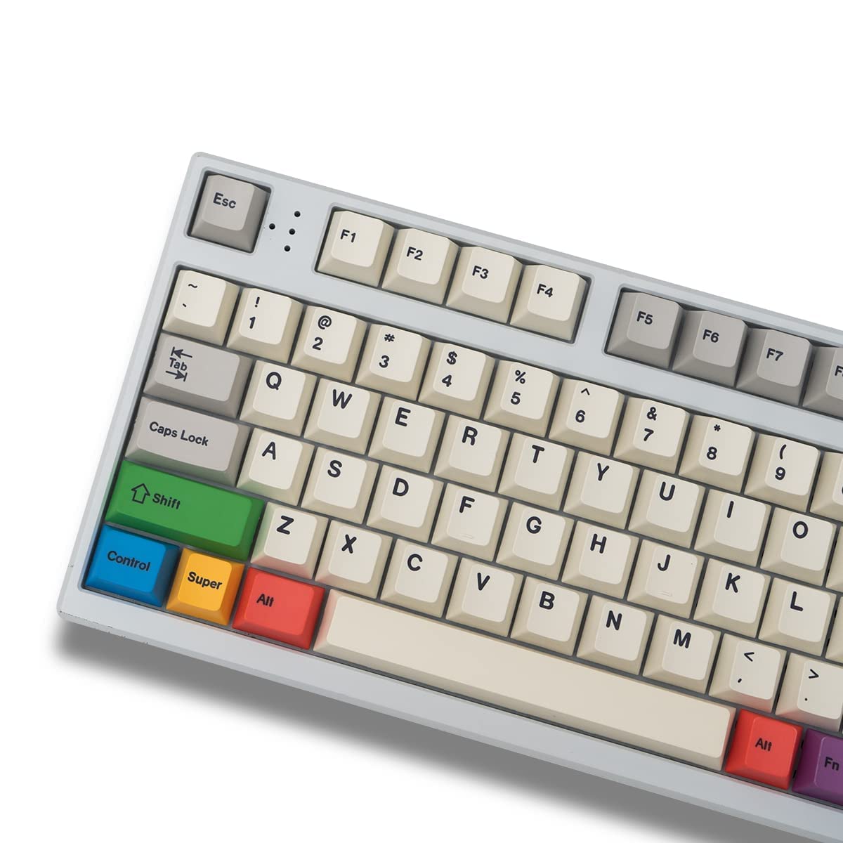 Pbt Grey Beige Keycaps Set Cherry Profile 141 Keys Custom Dye Sub Retro Keyboard Keycaps For 60% 65% 70% 100% Cherry Gateron Mx