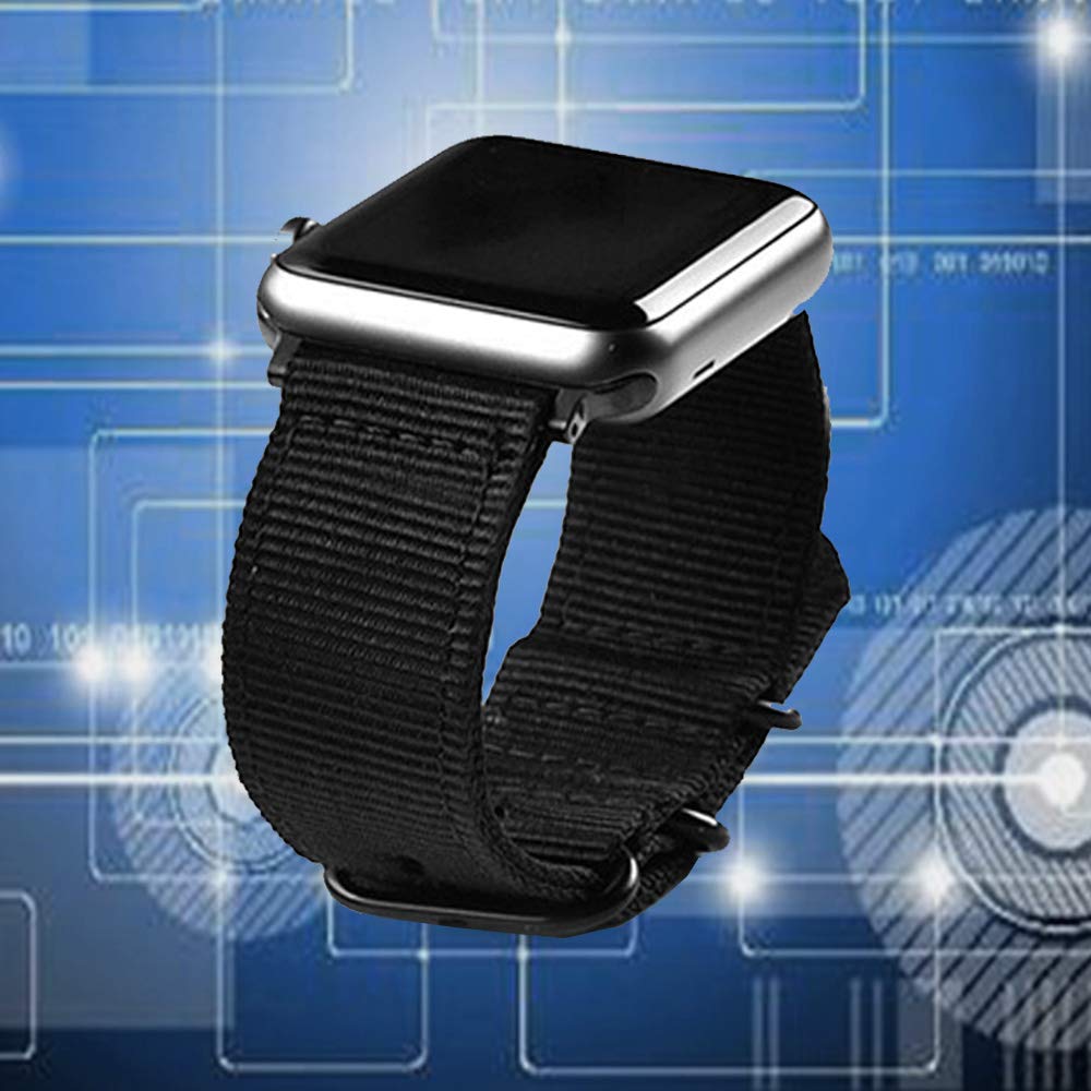 Cnymany 24Mm Universal Ballistic Watch Band, Nylon Canvas Woven Loop Replacement Strap Wristband Buckle Fastener Adjustable Clos