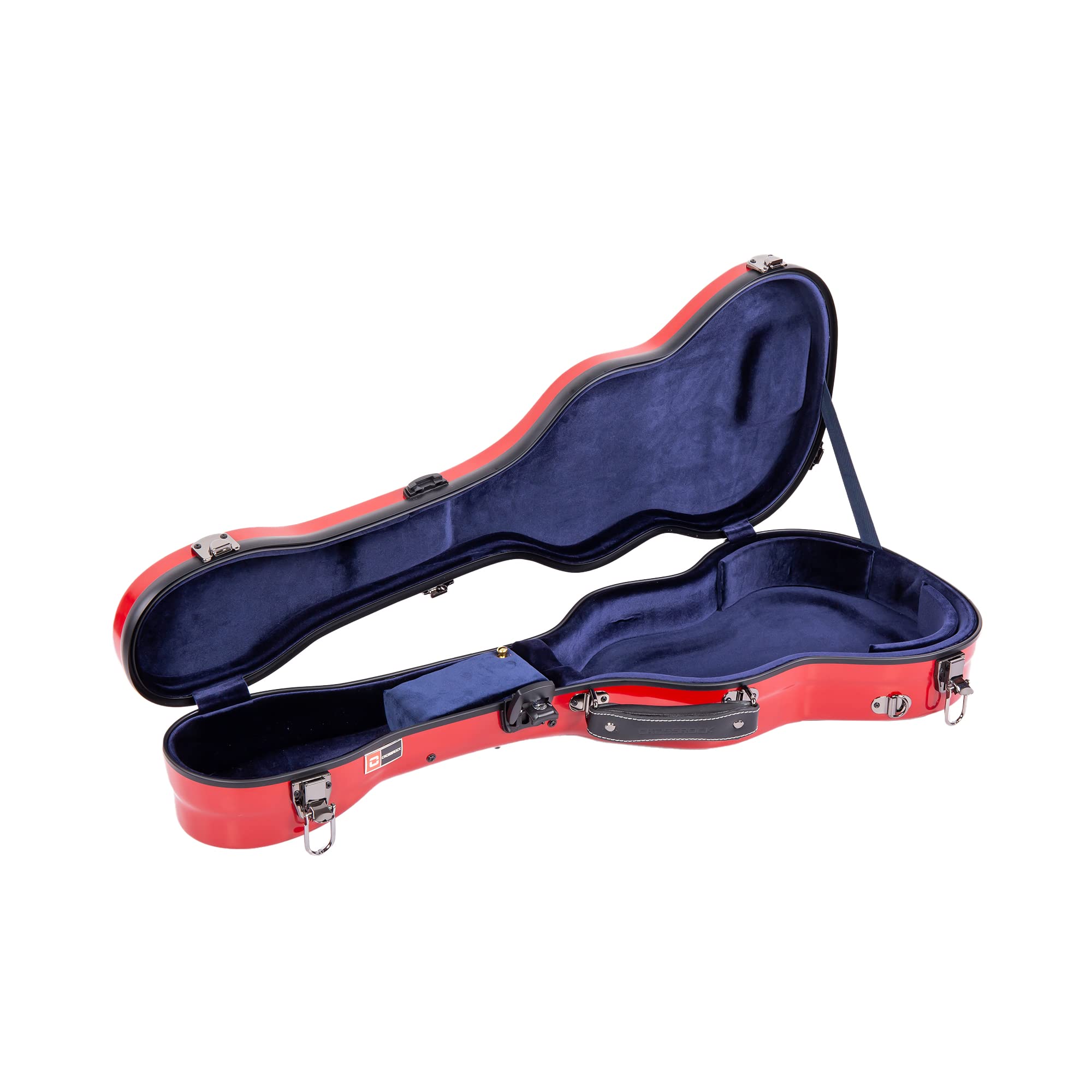 Crossrock Fiberglass Case For Baritone Ukulele With Removable Shoulder Straps & Tsa Lock, Red (Crf2020Burd)