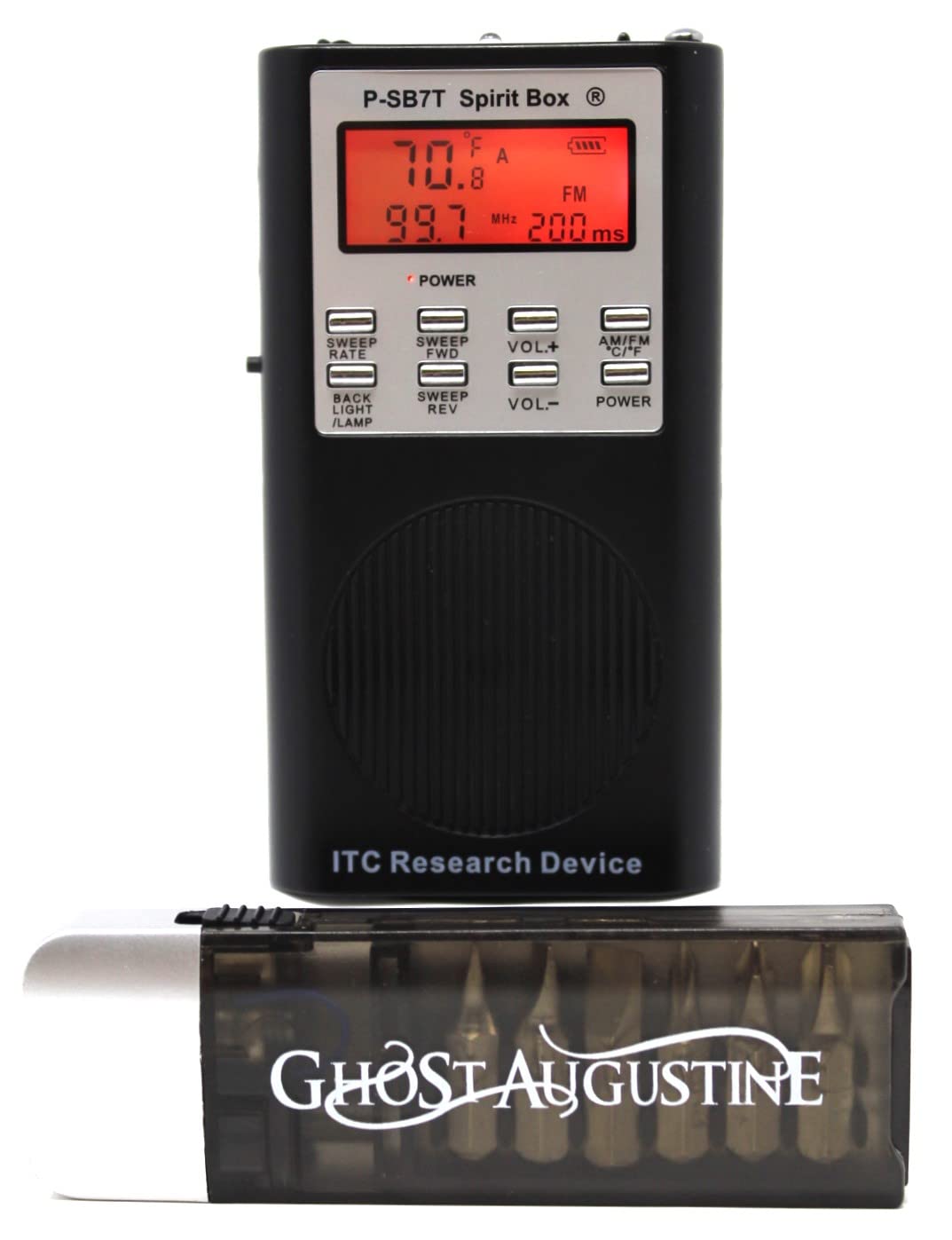 Sb7T Spirit Box Paranormal Research Device With Ghost Augustine Flashlight