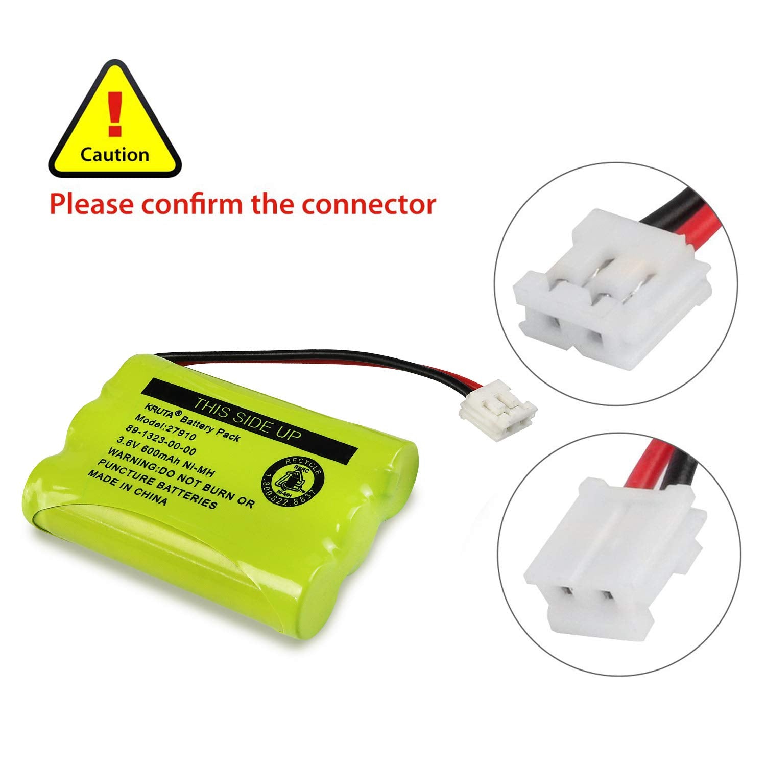 Kruta 27910 Cordless Telephone Battery Compatible With At&T 89 1323 00 0 Motorola Sd 7501 Radioshack 23 959 23 894 Ni Mh 3.6V(Pack 2)