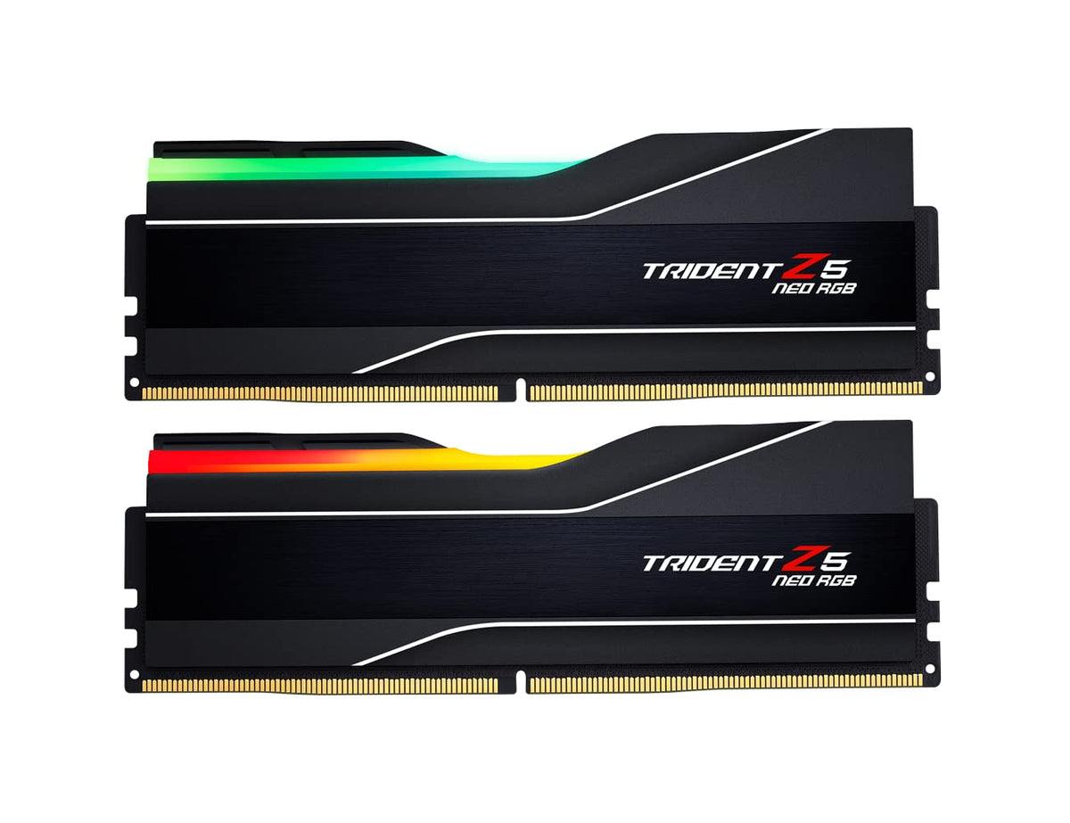 G.SKILL Trident Z5 Neo RGB Series (AMD Expo) DDR5 RAM 32GB (2x16GB) 6400MT/s CL32-39-39-102 1.40V Desktop Computer Memory UDIMM - Matte Black (F5-6400J3239G16GX2-TZ5NR)