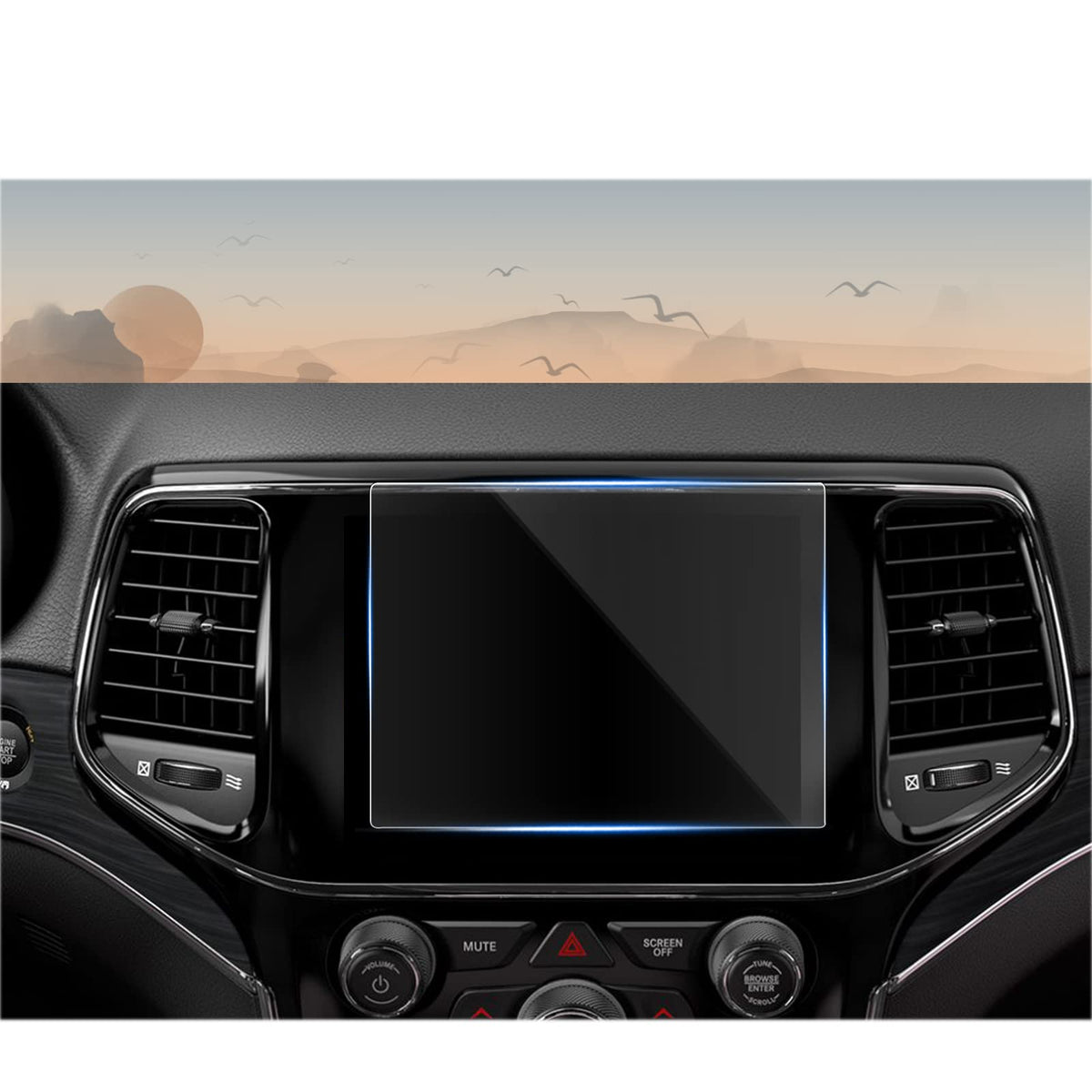 Cdefg Tempered Glass Screen Protector For 2023 2022 2021 2020 2019 Jeep Grand Cherokee L /2022 Compass 8.4-Inch Touch Screen Infotainment, Navigation Radio Information Display Protective Screen Film