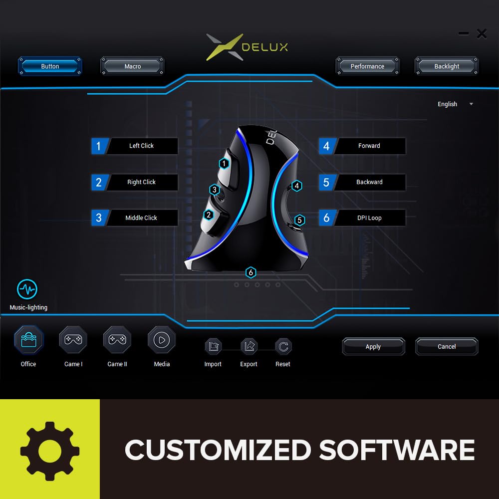 Delux Ergonomic Mouse, Wired Large Rgb Vertical Mouse With 6 Buttons, 4000Dpi, Removable Wrist Rest For Carpal Tunnel (M618Plus