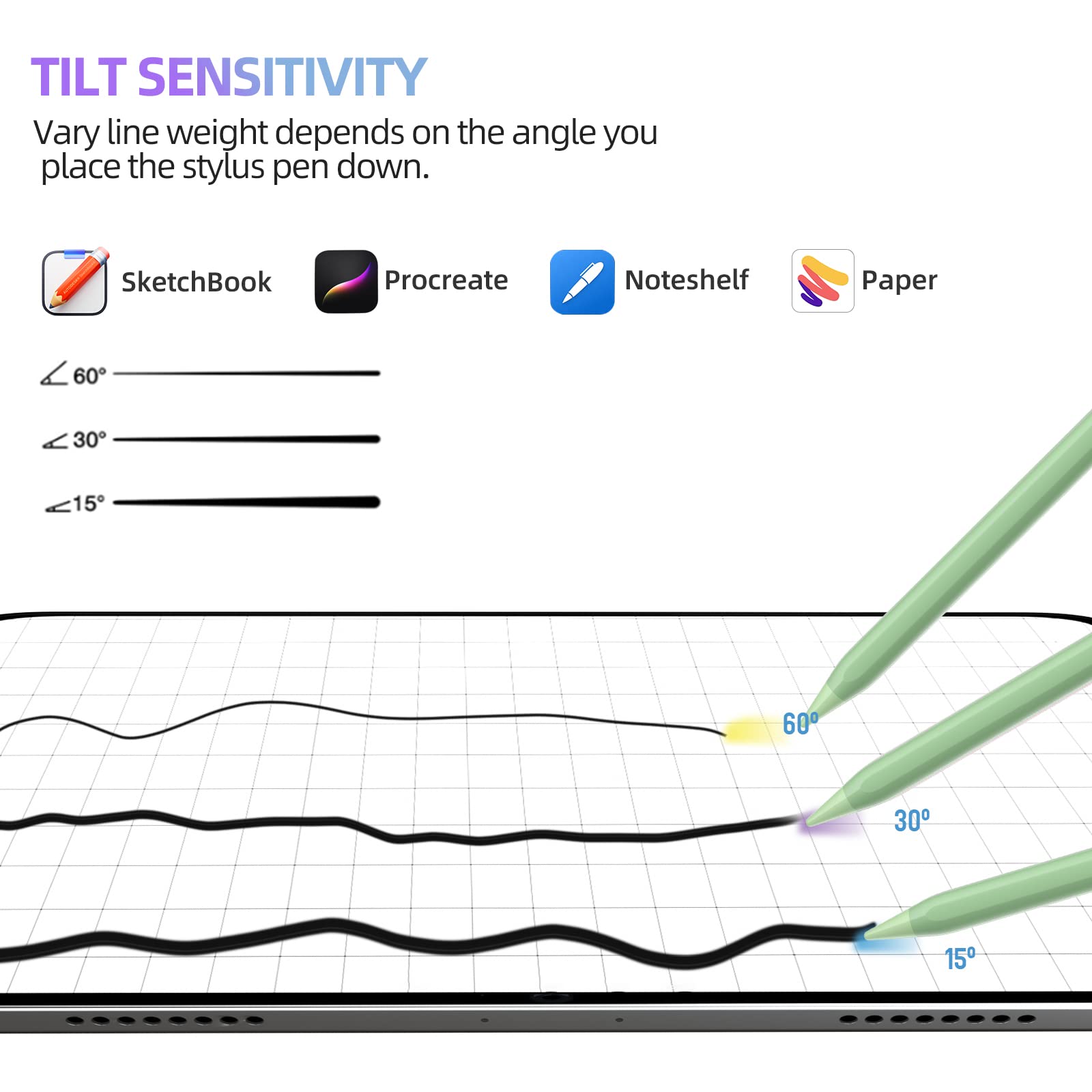 Mmk Stylus Pen For Ipad 10Th 9Th Gen, For Ipad Air 5/4/3Rd, Ipad Pro 11/12.9 Inch, With Palm Rejection & Tilt Sensitivity, Stylu