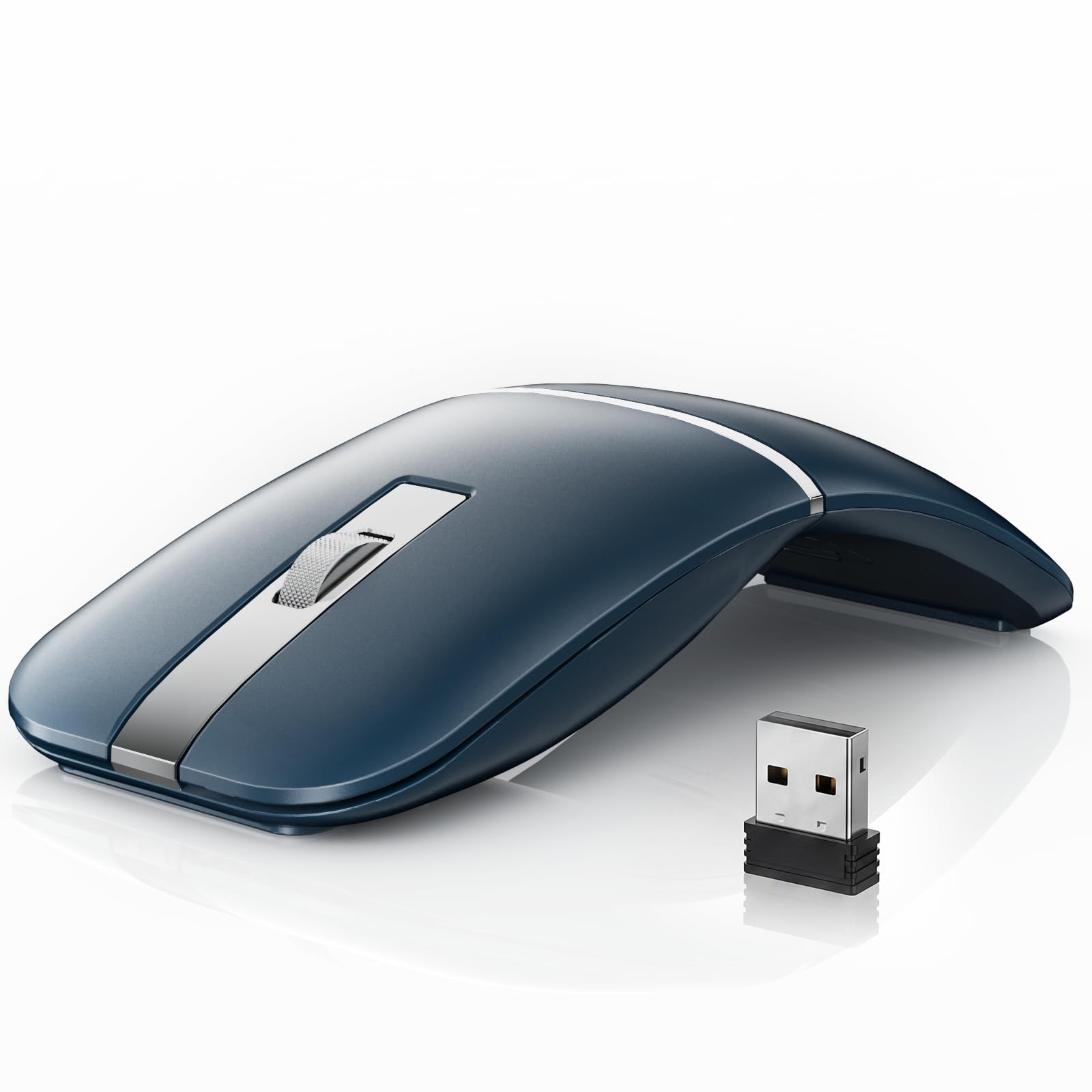 Taimousetvs M9 Bluetooth Travel Mouse, 2.4 GHz, USB Receiver, Blue