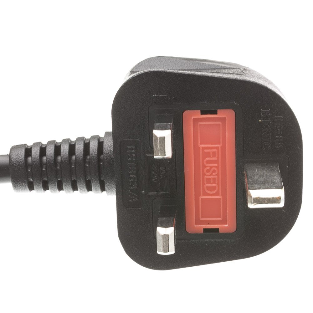 6Ft Computer/Monitor Power Cord With Fuse   Bs 1363 To C13, Vde Approved   Uk/England Compatible
