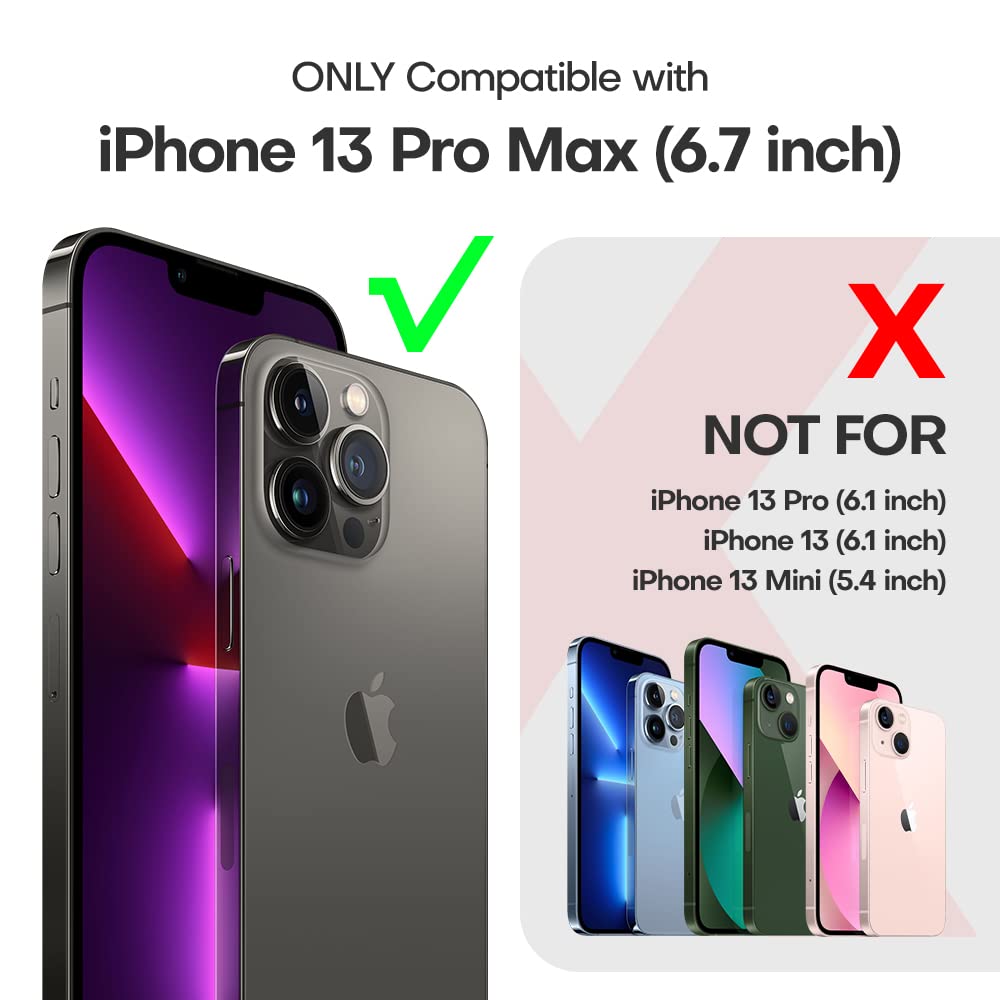 Tauri For Iphone 13 Pro Max Case, [Not Yellowing] [Military Grade Drop Protection] Shockproof Phone Lanyard Case For Iphone 13 P