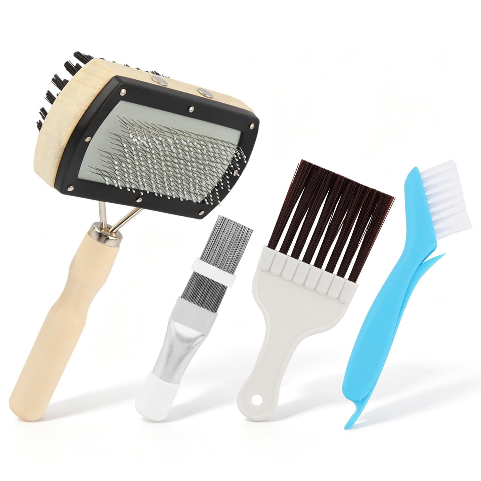 RQZMTAVE 4Piece Air Conditioner Coil Brush Kit, Refrigerator Coil Brush Set for Refrigerator Radiator & Car Coolers, Includes D