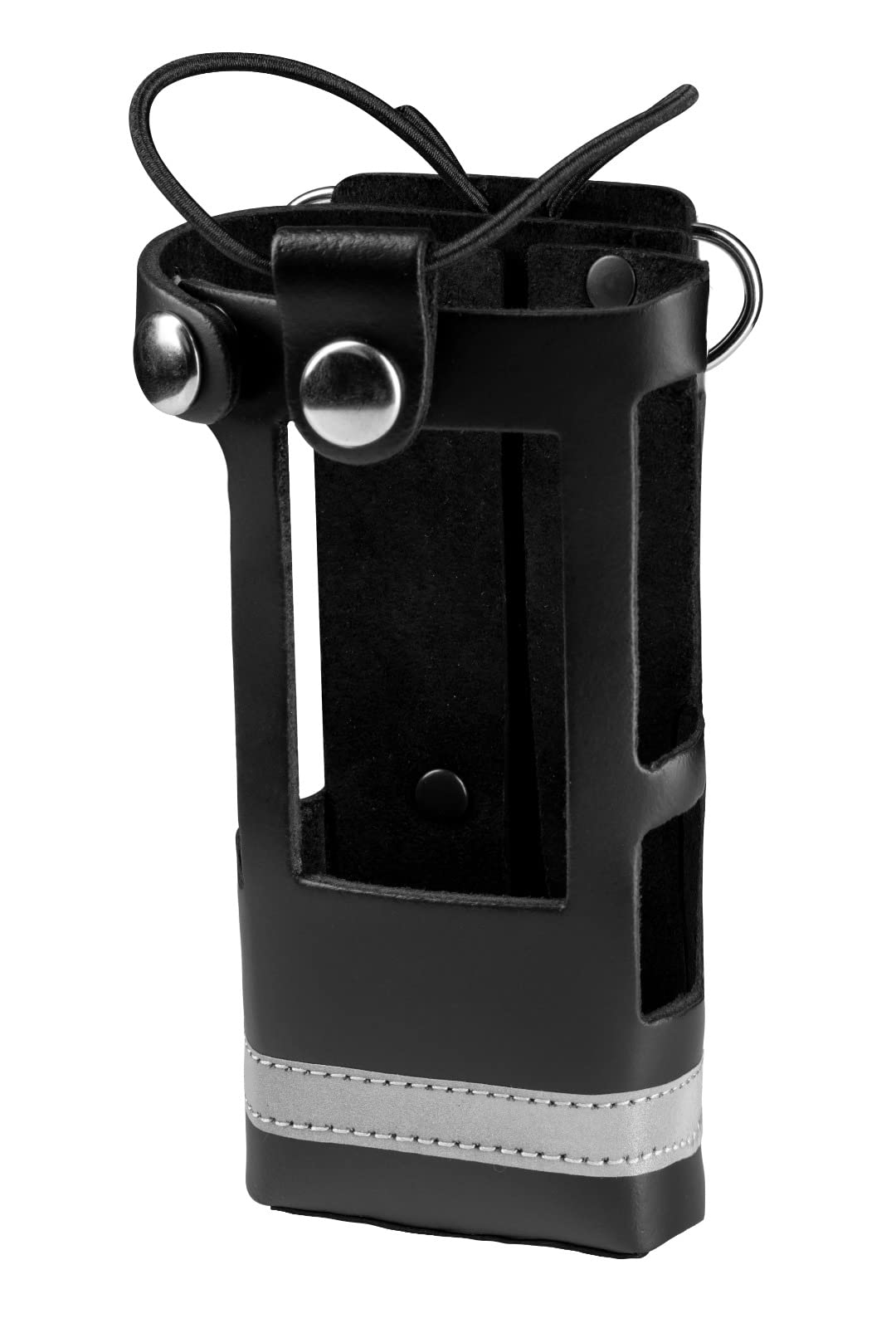 Perfect Fit Radio Case Two Way Reflective Stitching Radio Holder Leather Holster With Adjustable Elastic Band Fits For Motorola
