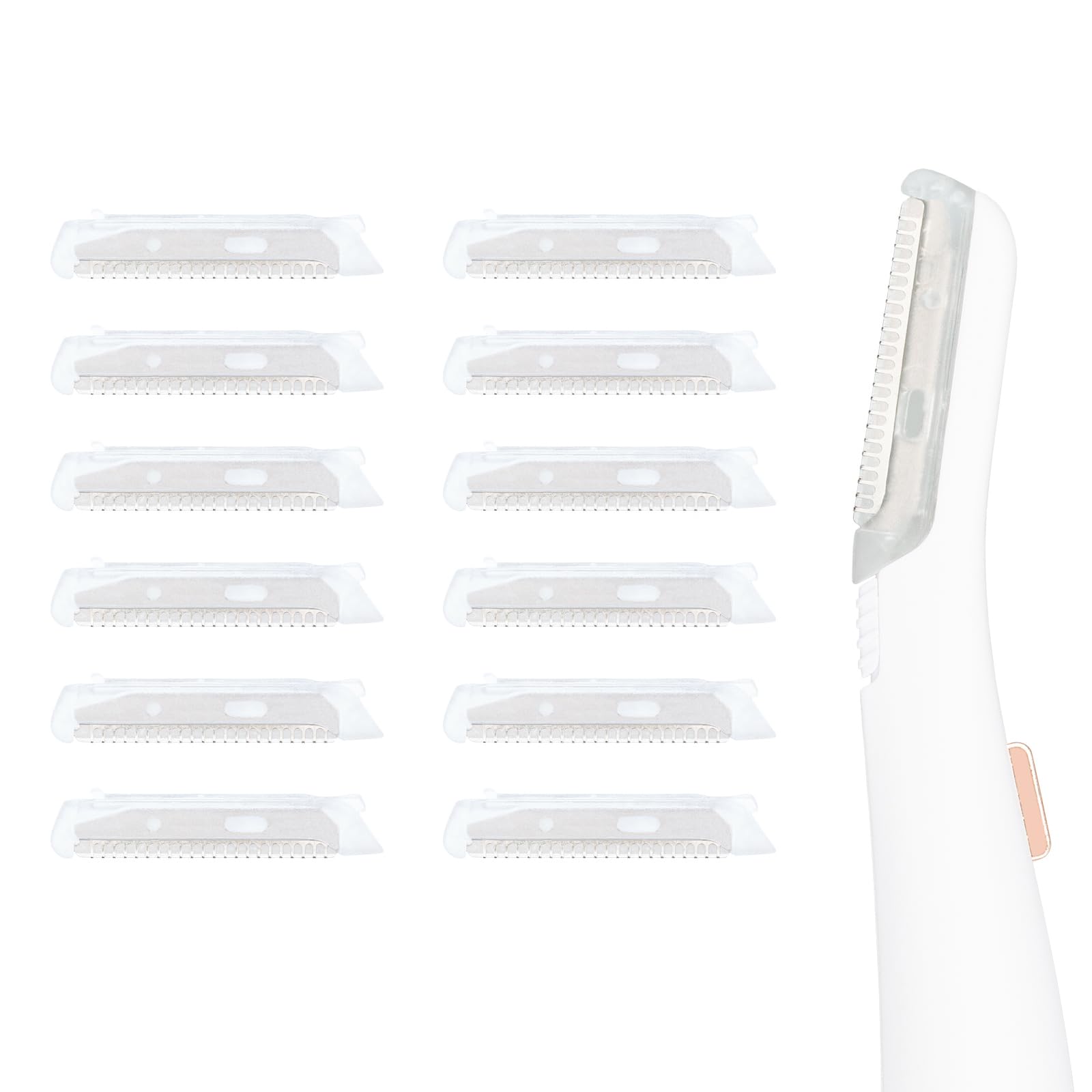 12 Pack Replacement Heads Compatible With Finishing Touch Flawless Dermaplane Glo Lighted Facial Exfoliator Protection Net Stain