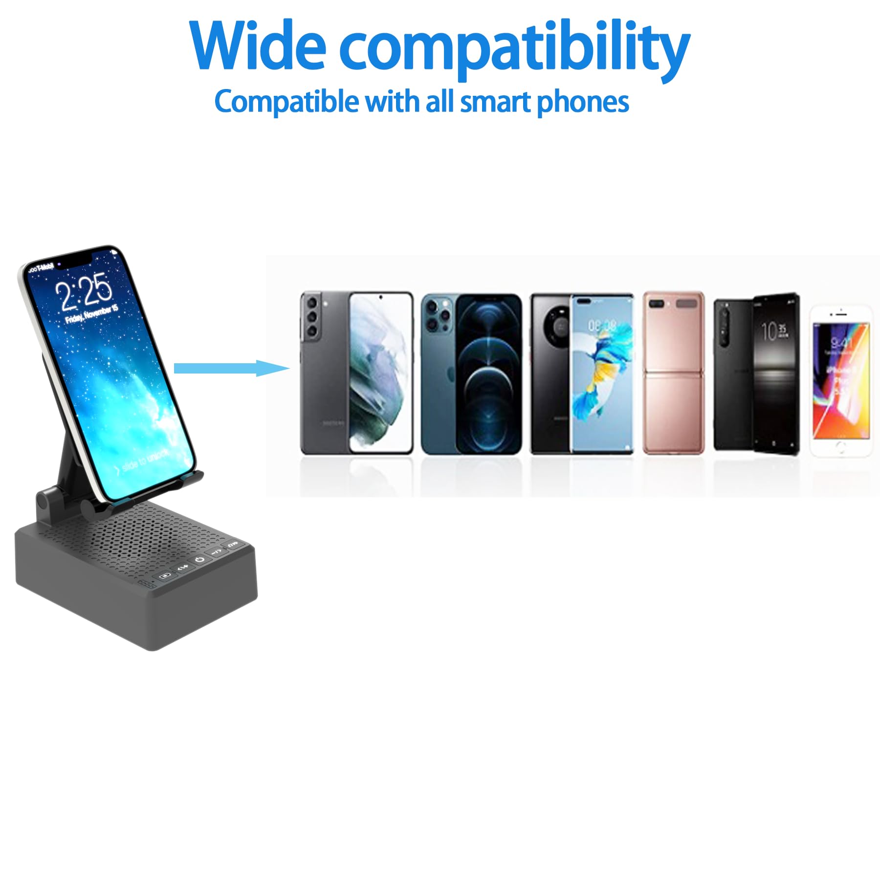 Gifts For Men Him Dad Women, Cell Phone Stand With Wireless Bluetooth Speaker And Anti-Slip Base Hd Surround Sound Perfect For K