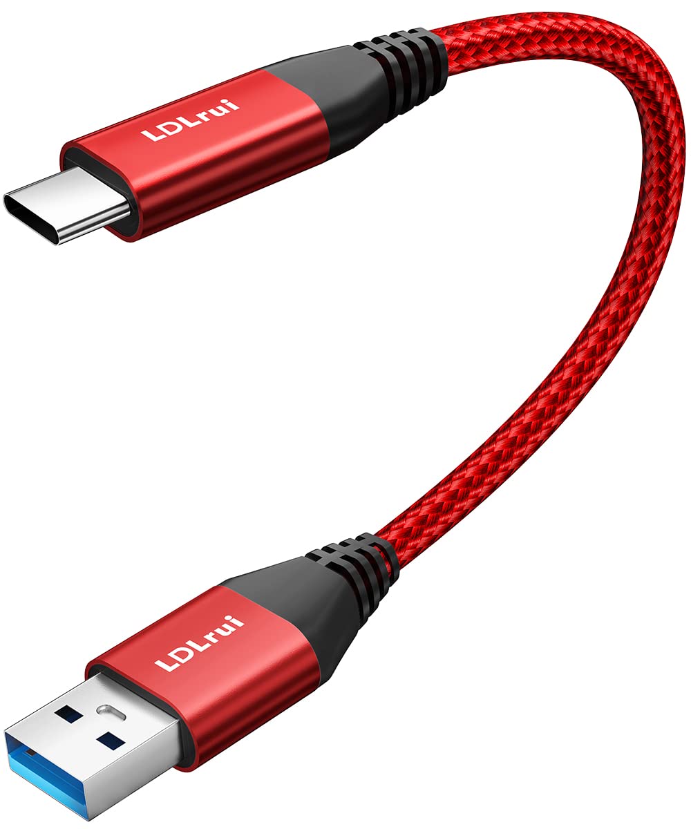 [1Ft 2 Pack] Usb A To Usb C Cable 10Gbps Data Transfer 3.1A Fast Charging, Usb3.2 Gen 2 Type C Charger Cord For Iphone 15 Pro, Samsung Galaxy S23/S22/S21/S20, Ipad Pro, Portable Ssd, Power Bank (Red)