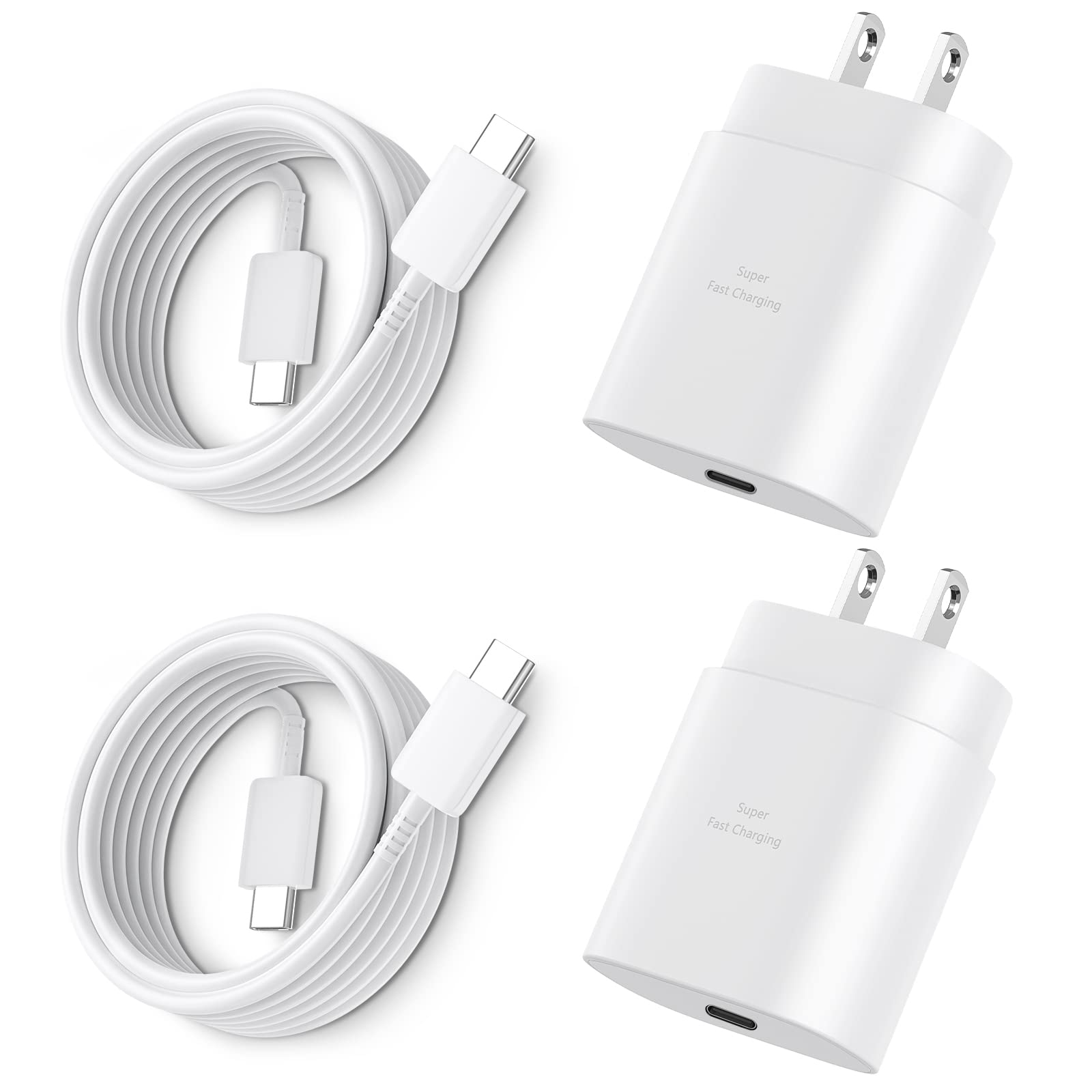 Type C Charger Fast Charging,25W Pd Usb C Fast Wall Charger Block & 6.6Ft Android Phone Charger Cable For Samsung Galaxy S24 S23